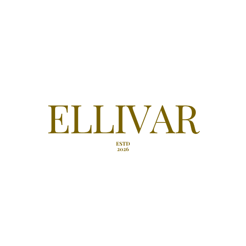 Ellivar logo with gold text on a white background, including 'ESTD 2026' beneath the brand name.