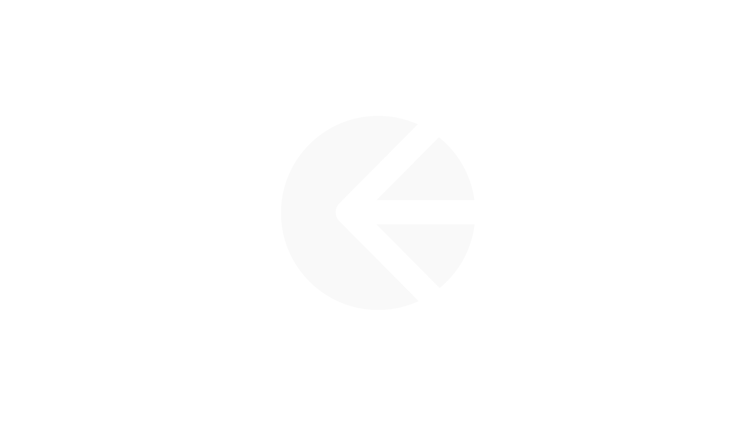 A black background with a white pie chart and a black arrow pointing to the left.