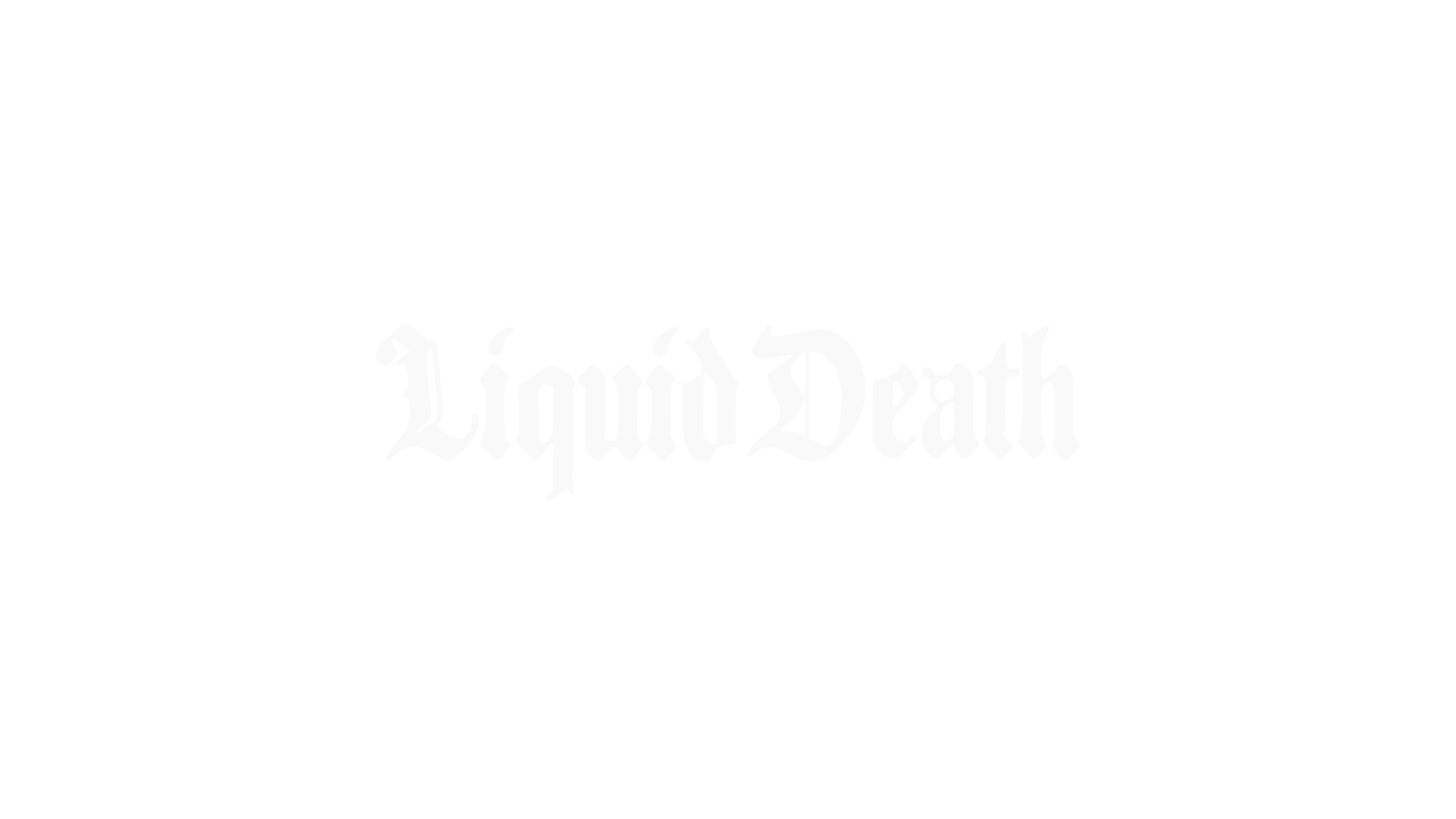 Black background with white gothic-style text reading 'Liquid Death'