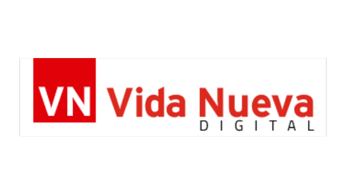 Logo with red square containing white VN, and text 'Vida Nueva Digital' in red and black.