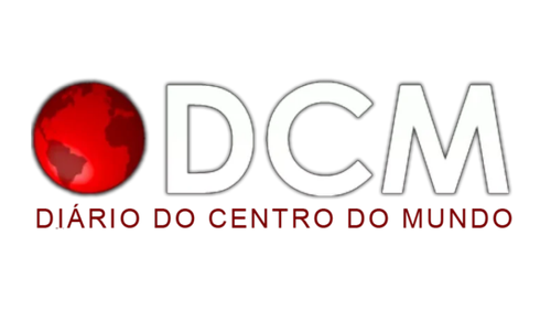 Logo for Diário do Centro do Mundo with a red globe and white text on a black background.