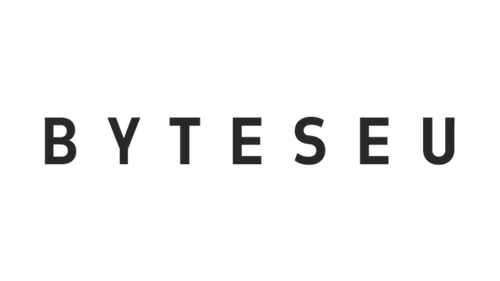 The word 'BYTESU' displayed in large, black, uppercase letters on a dark background.