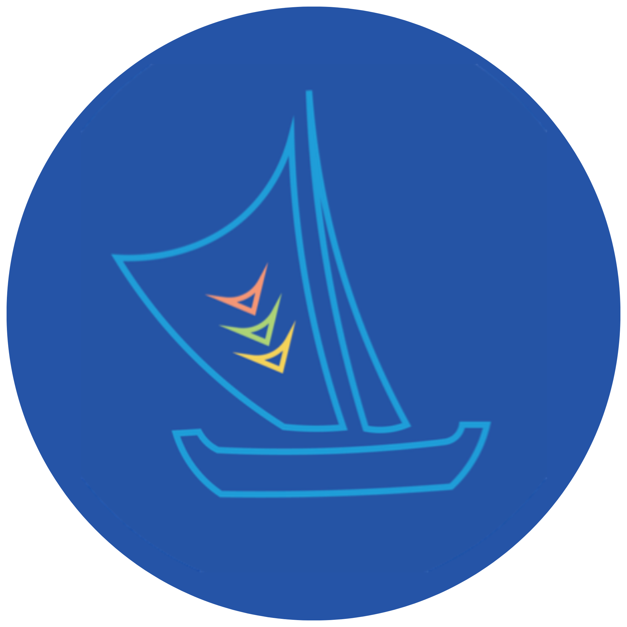 NASA logo with a stylized blue, white, orange, and yellow rocket.