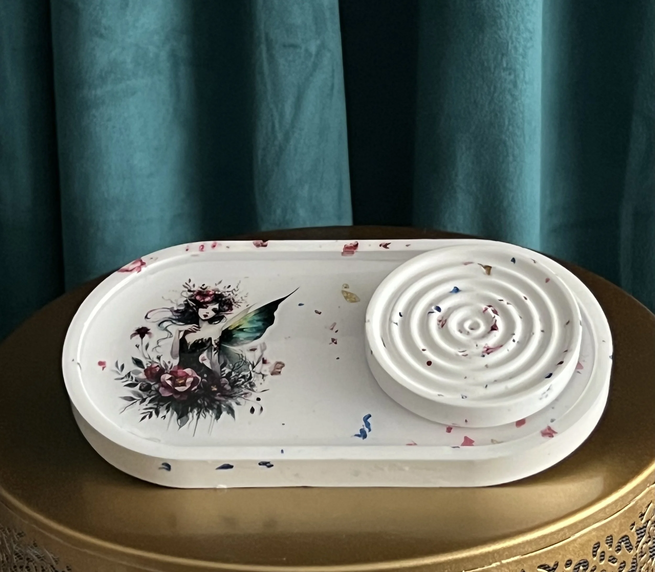 Whimsical Fairy Decorative Incense Burner and Tray