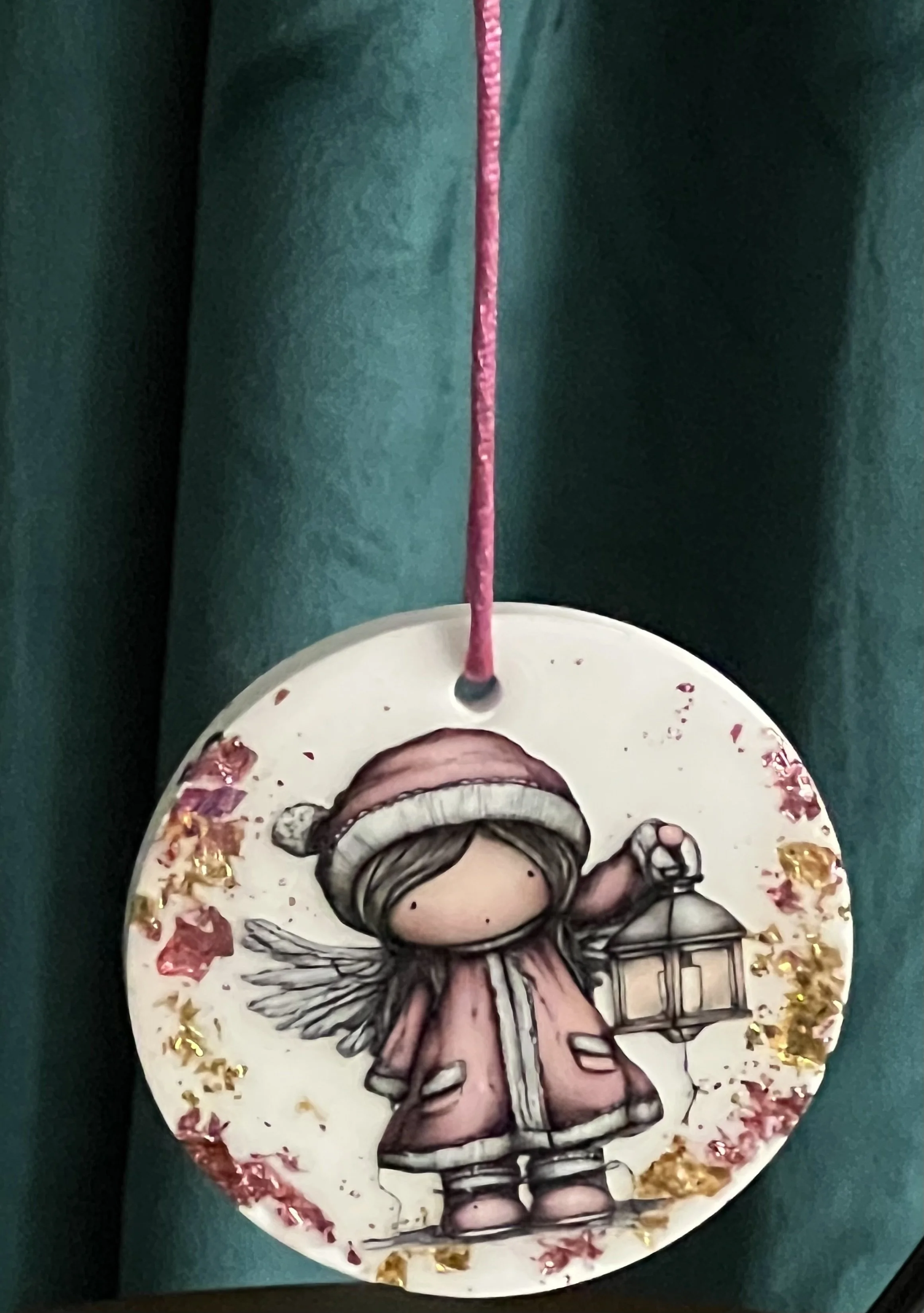Whimsical Angel Holding Lantern Ornament