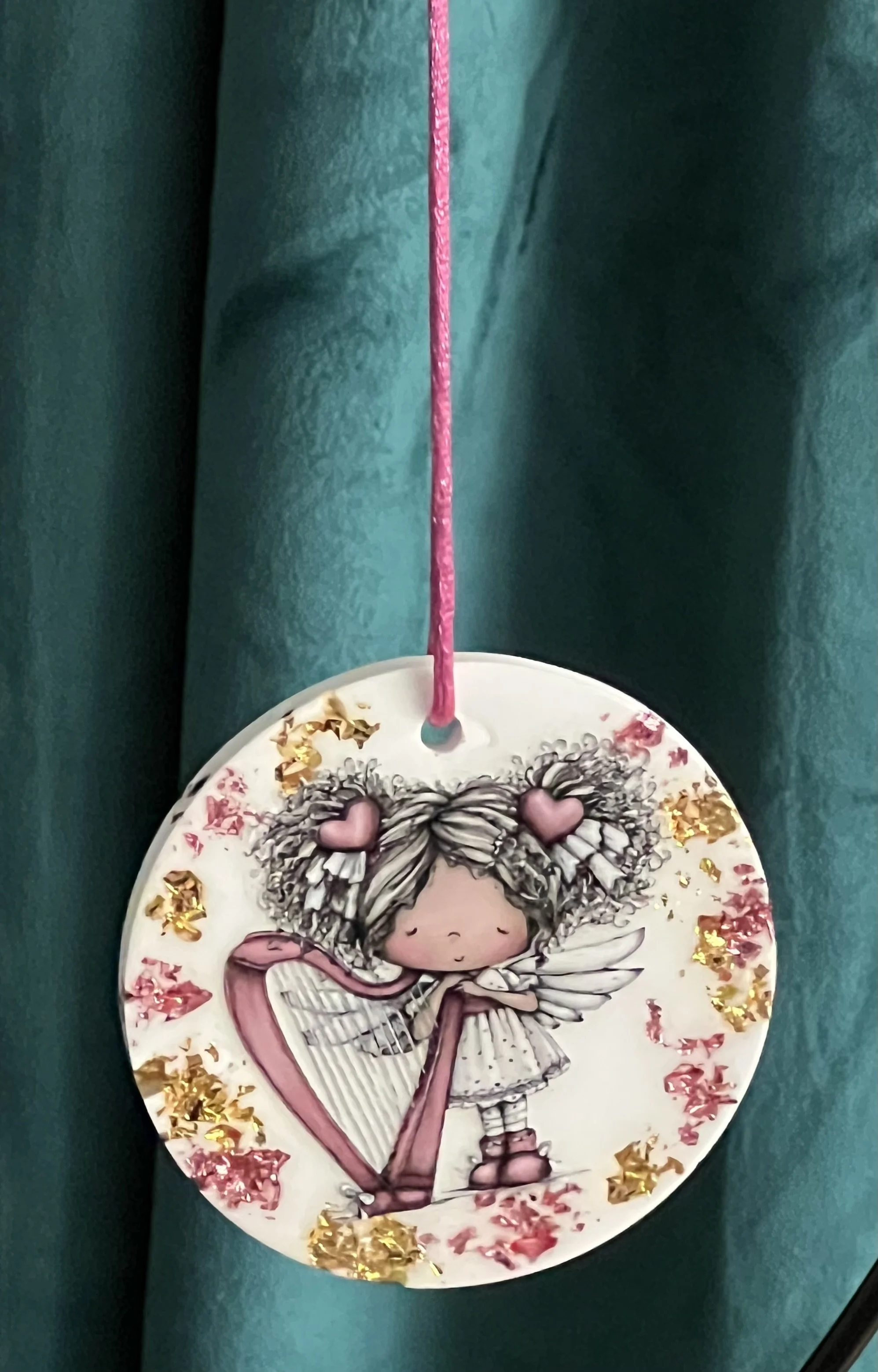 Heavenly Harp Angel Ornament