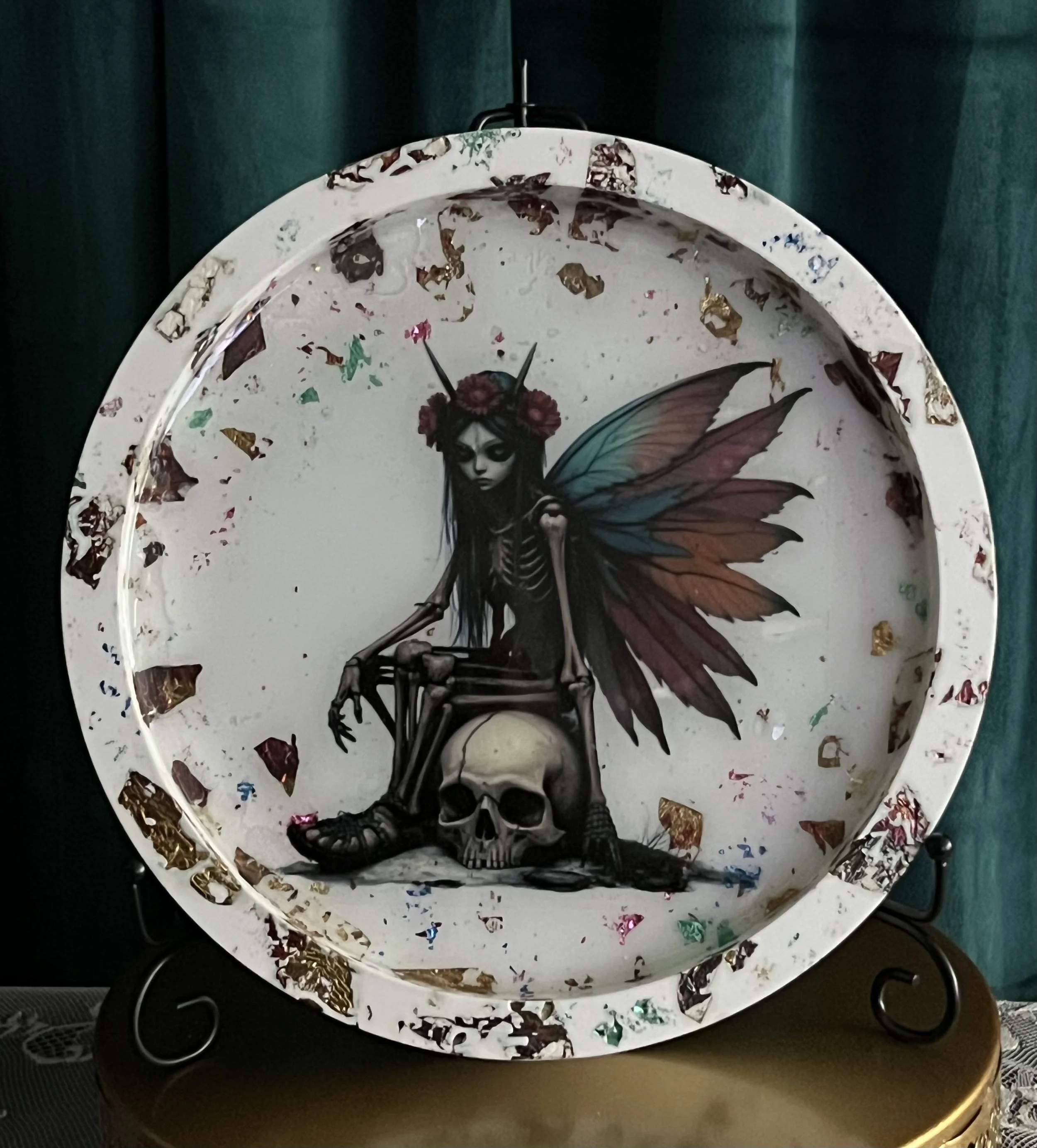 Mystical Fairy Skull Decorative Tray
