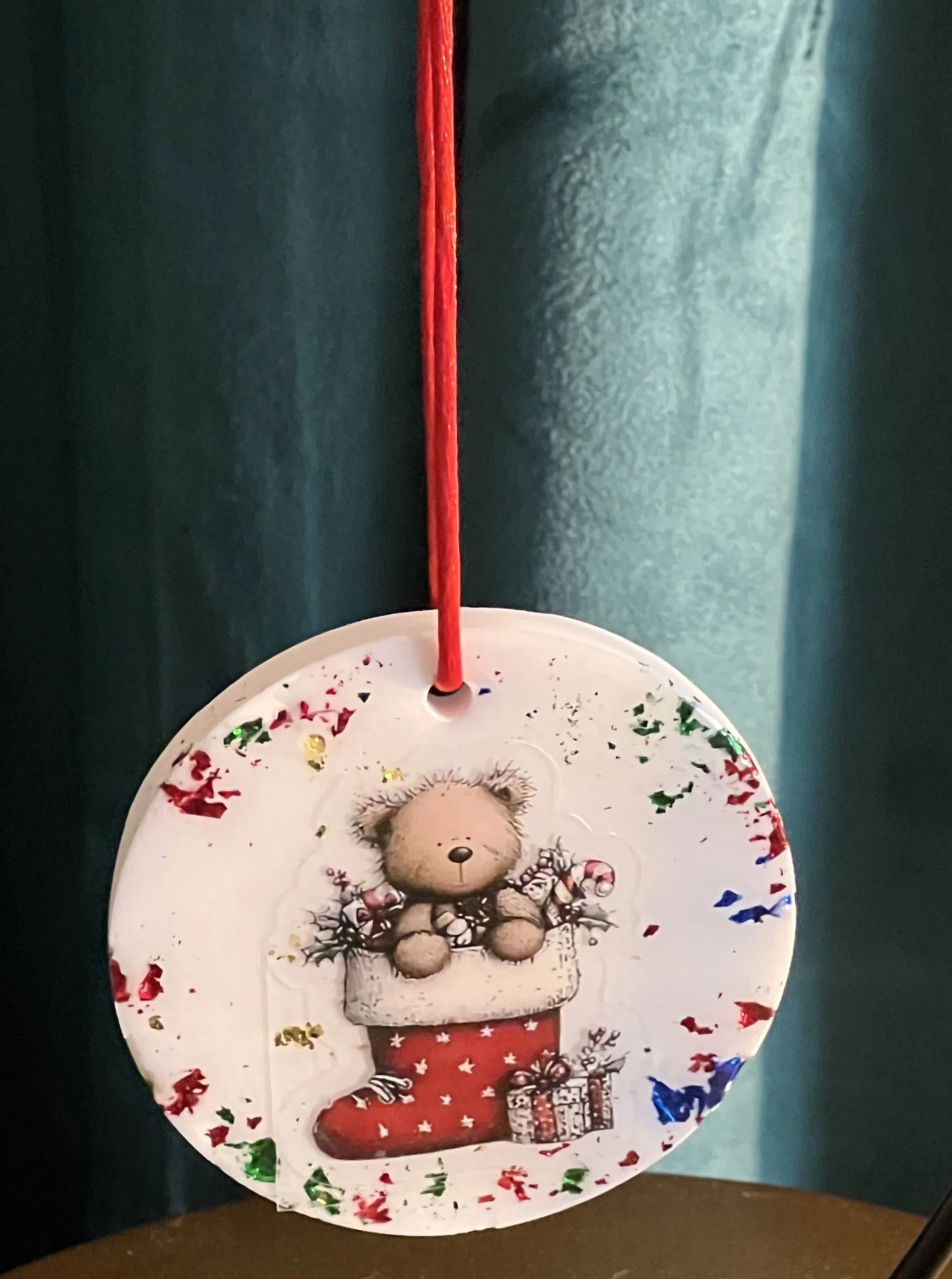 Teddy Bear Stocking Ornament