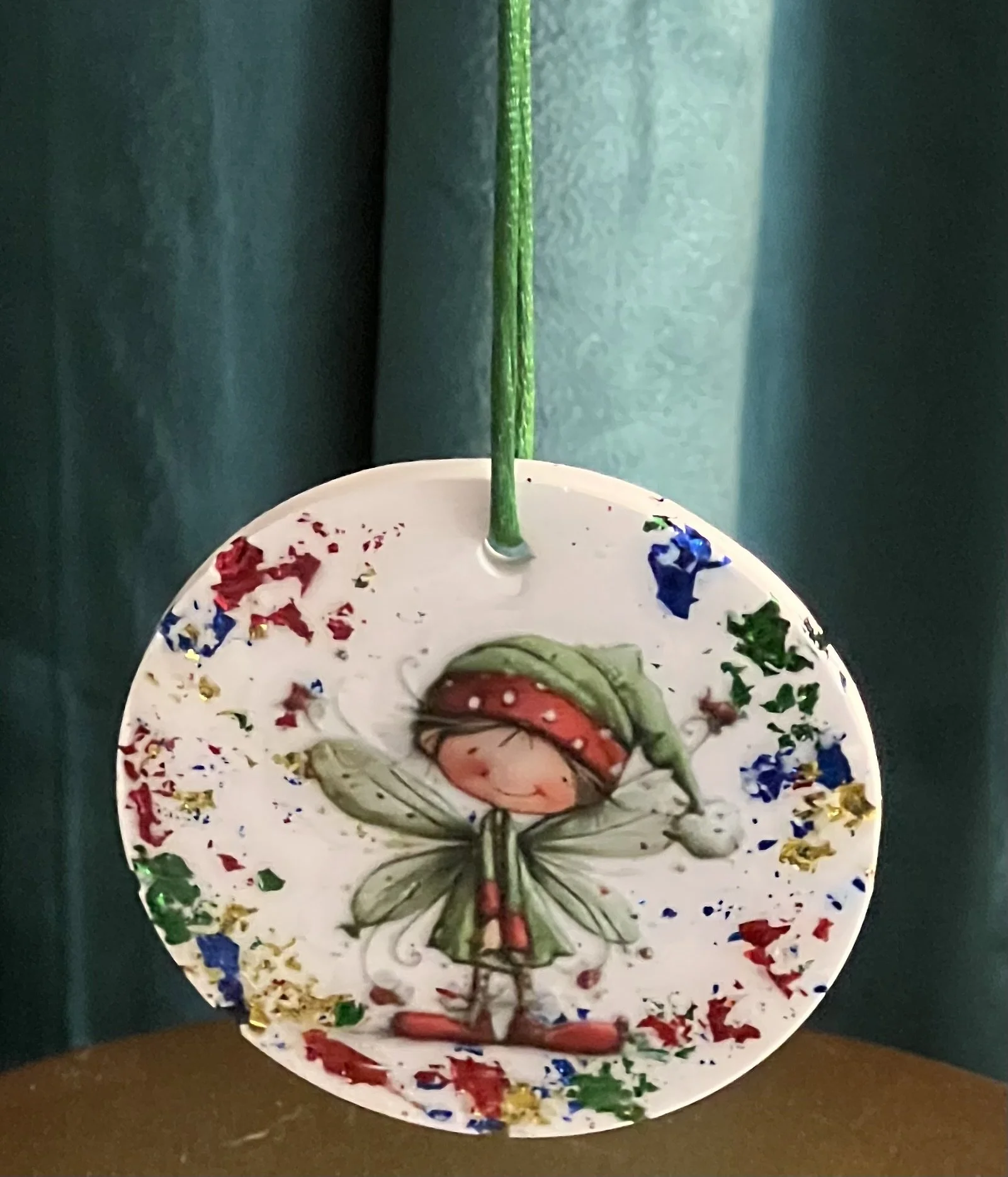 Whimsical Fairy Wearing A Hat Ornament