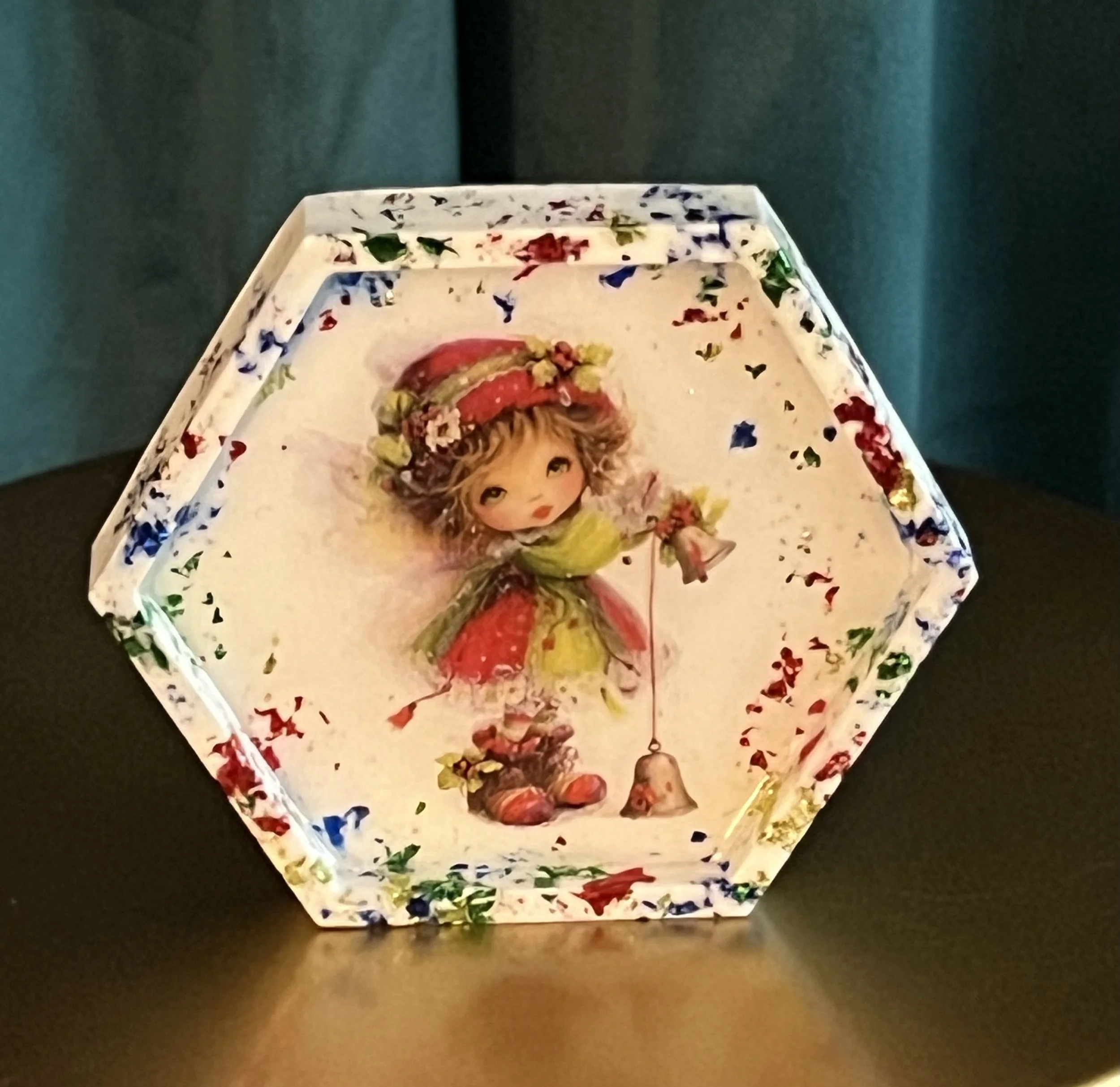 Whimsical Holiday Fairy Hexagonal Art Block