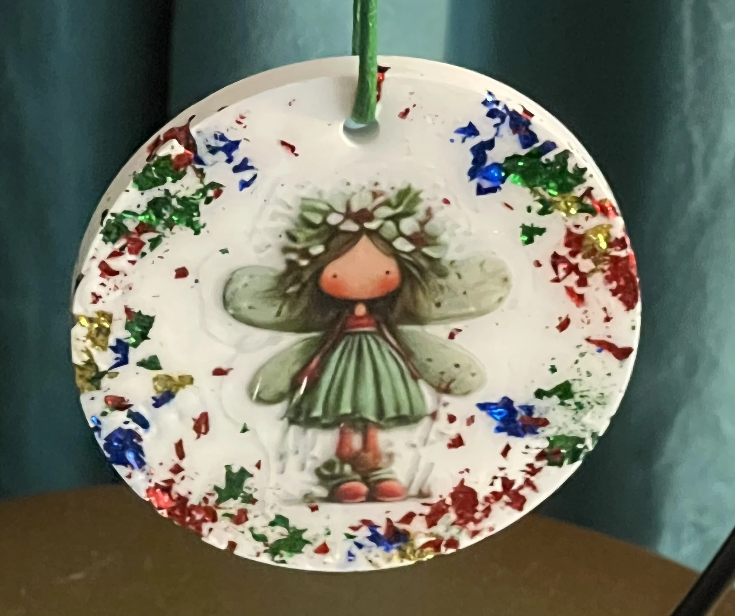Charming Holiday Fairy With A Floral Headdress Ornament