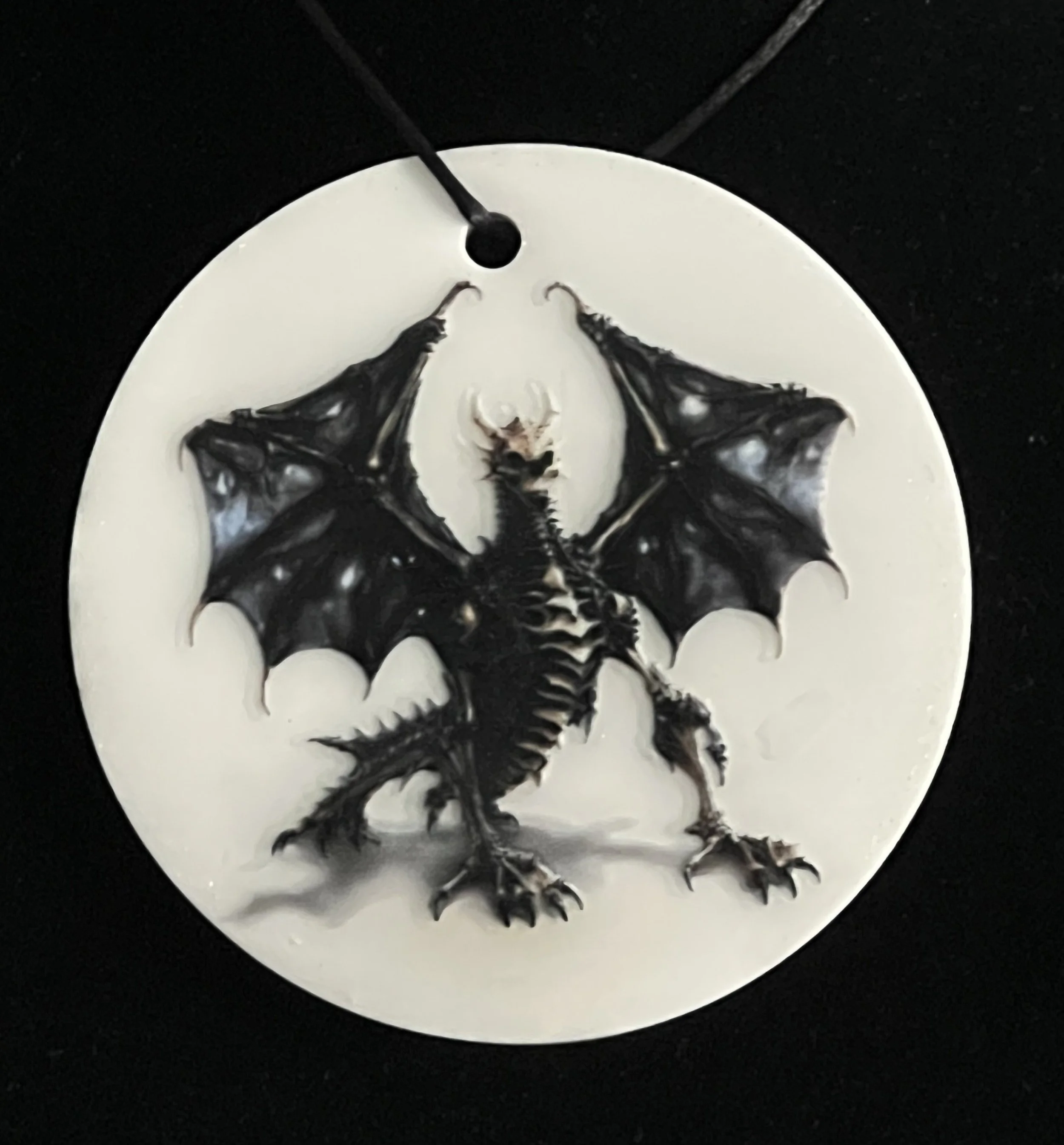 Mystic Black Undead Dragon Ornament