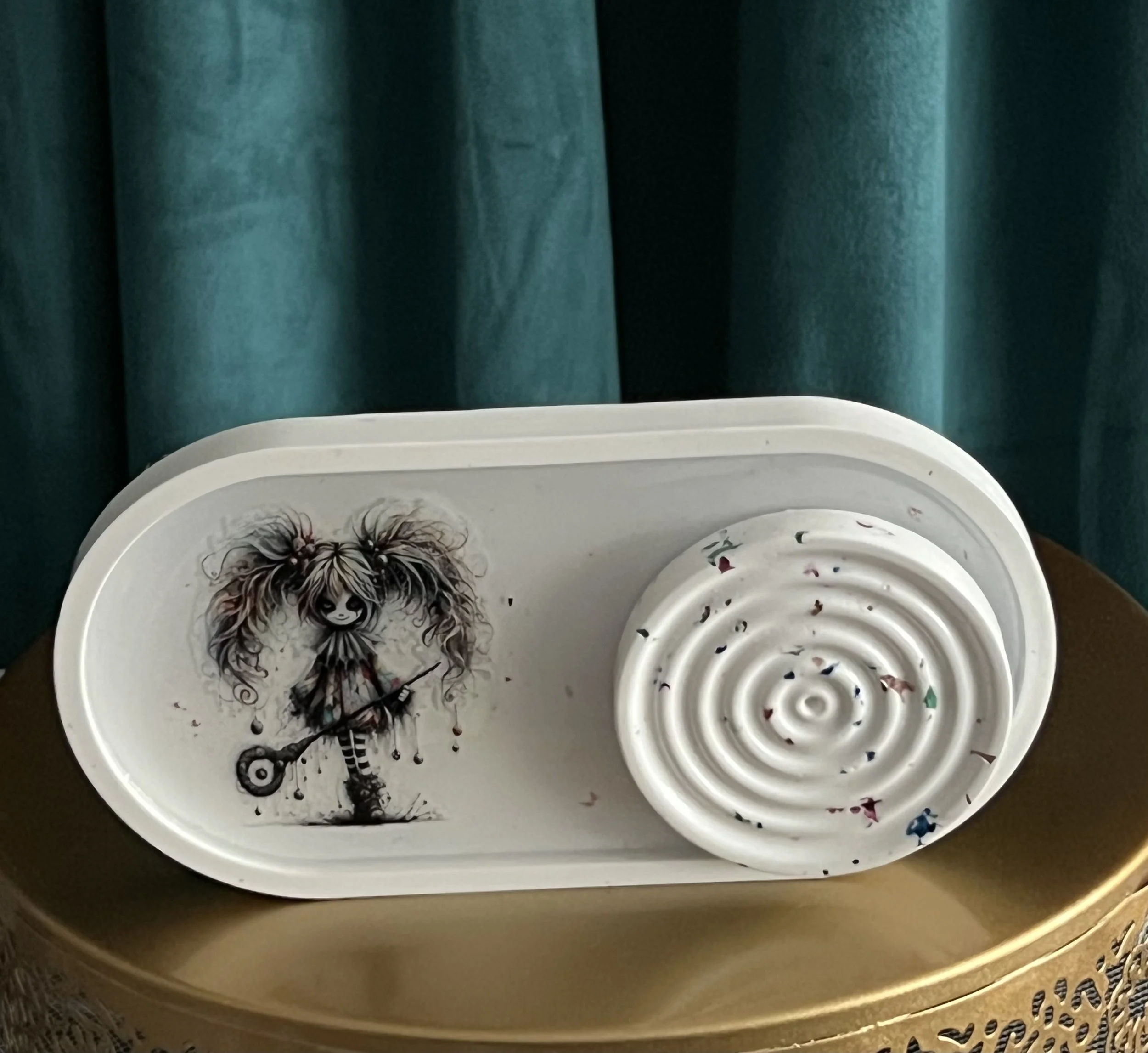 Whimsical Wicked Jester Incense Burner and Tray