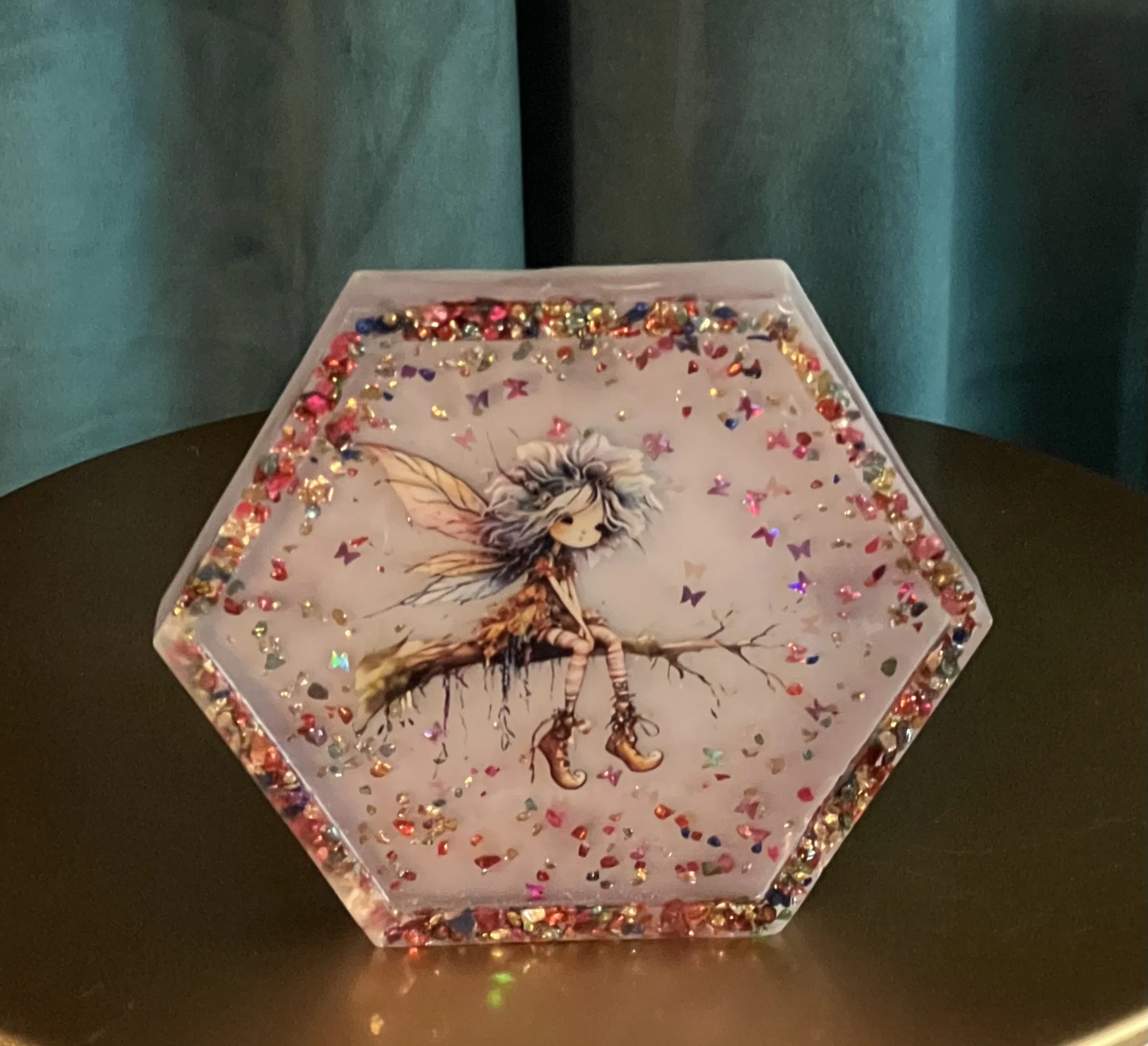 Whimsical Fairy Hexagonal Art Block