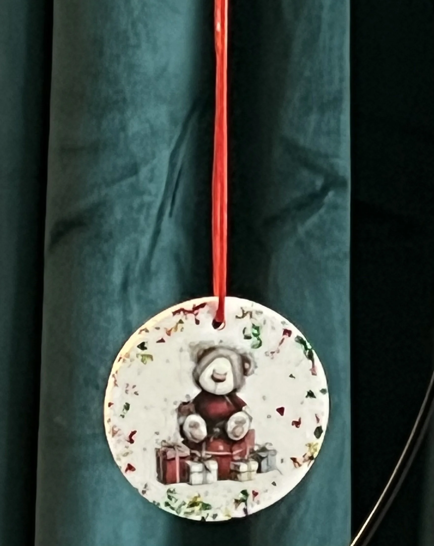 Teddy Bear Bearing Gifts Christmas Ornament