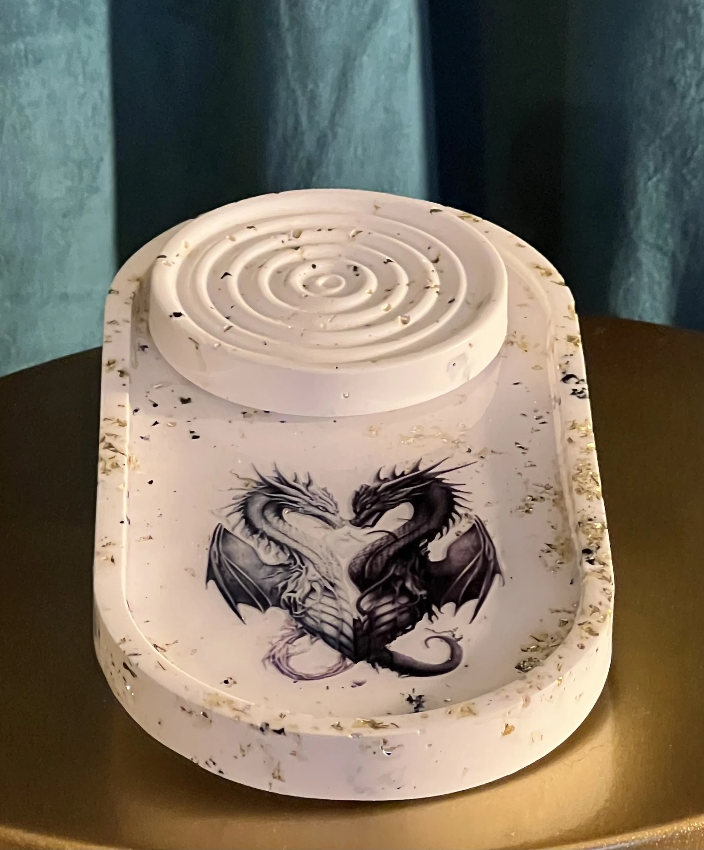 Mystical Dragon Incense Holder and Decorative Tray