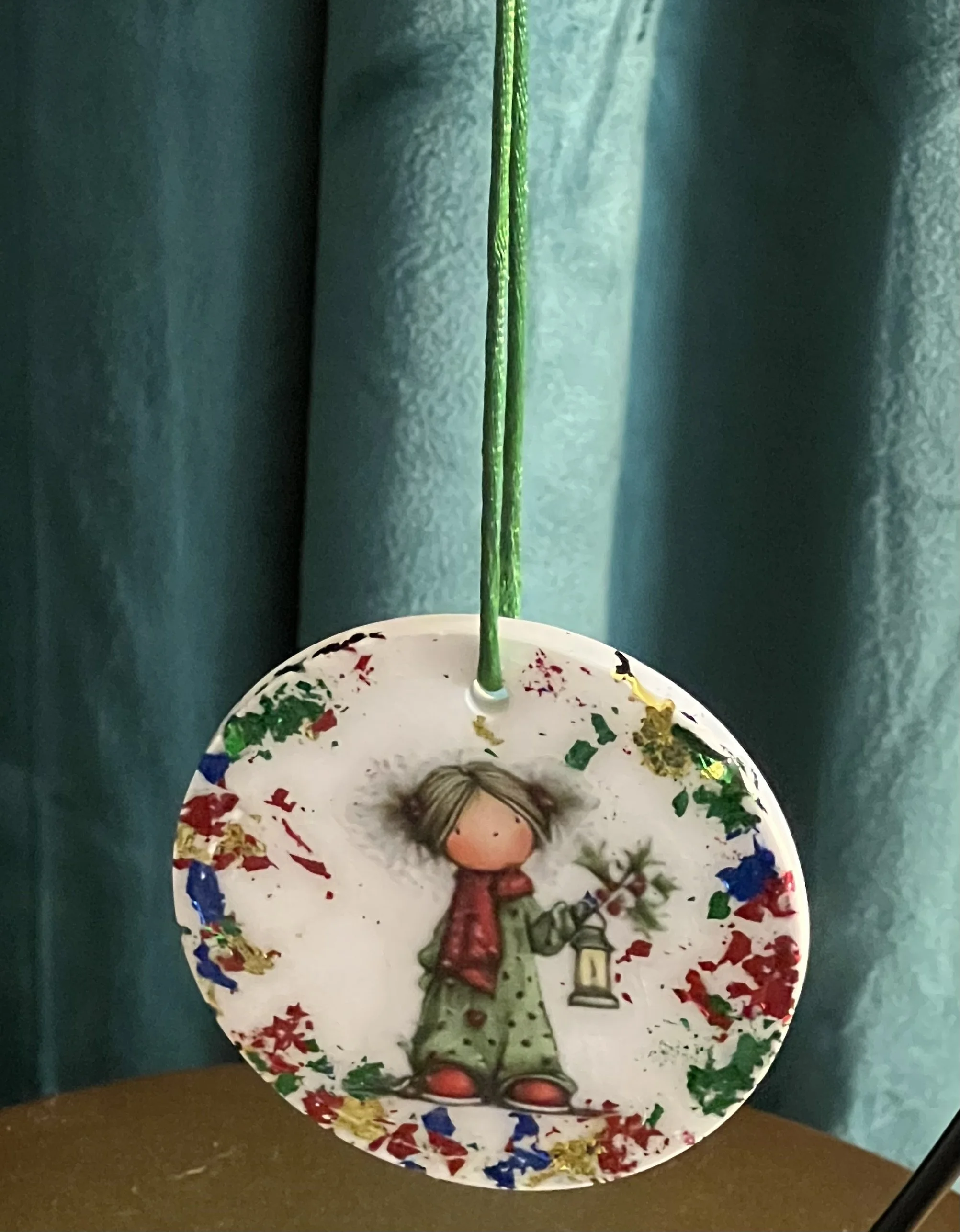 Whimsical Holiday Fairy Holding A Lantern Ornament