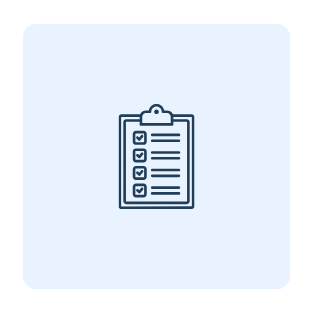 Clipboard with checkmarks on a piece of paper
