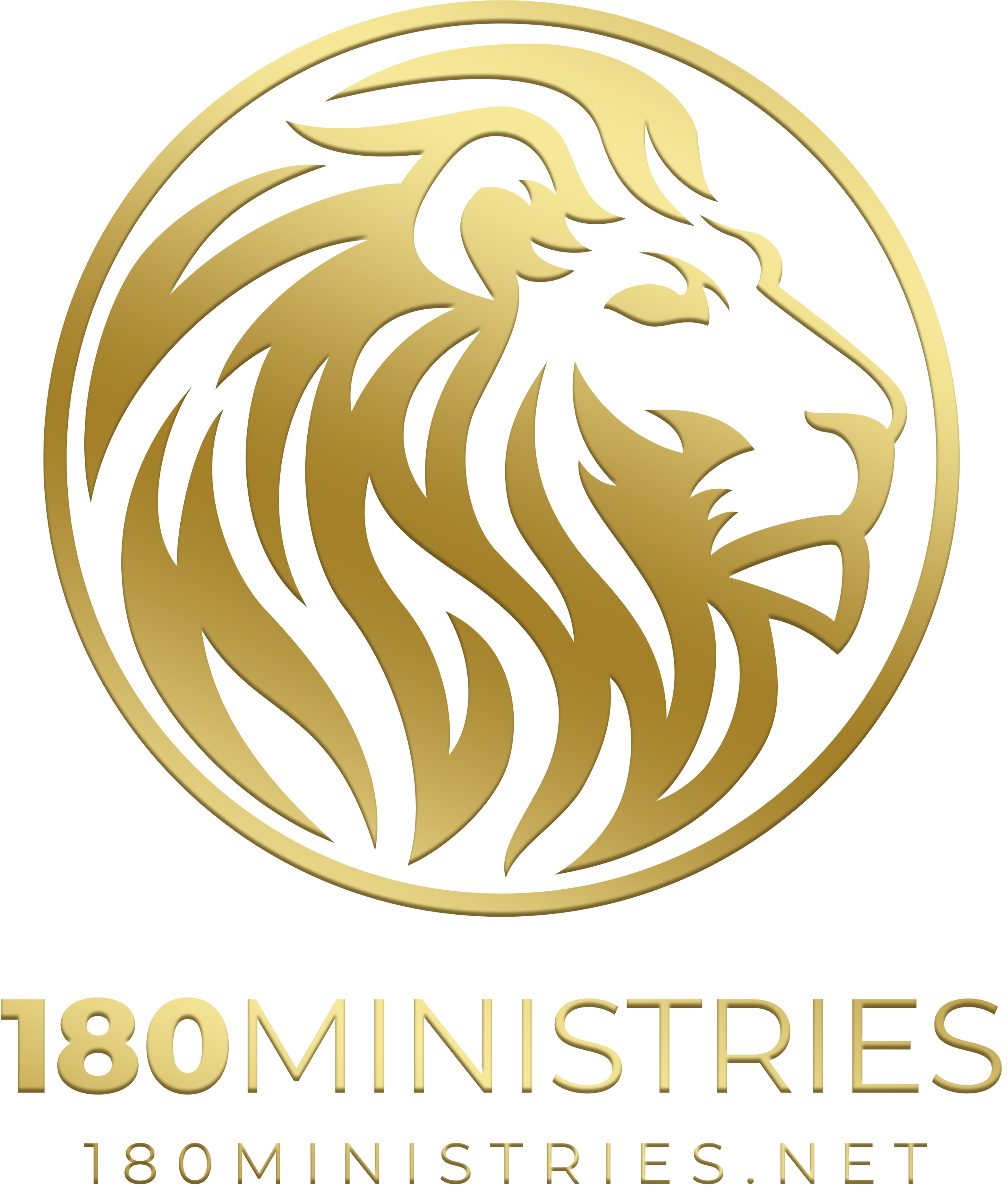 Gold emblem featuring a lion's head with flowing mane, encircled by text that reads 'TOY MINISTRIES' and additional text '80 MIN STREETS'.