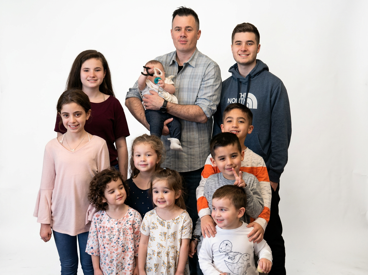 Family picture with Johnboy and kids