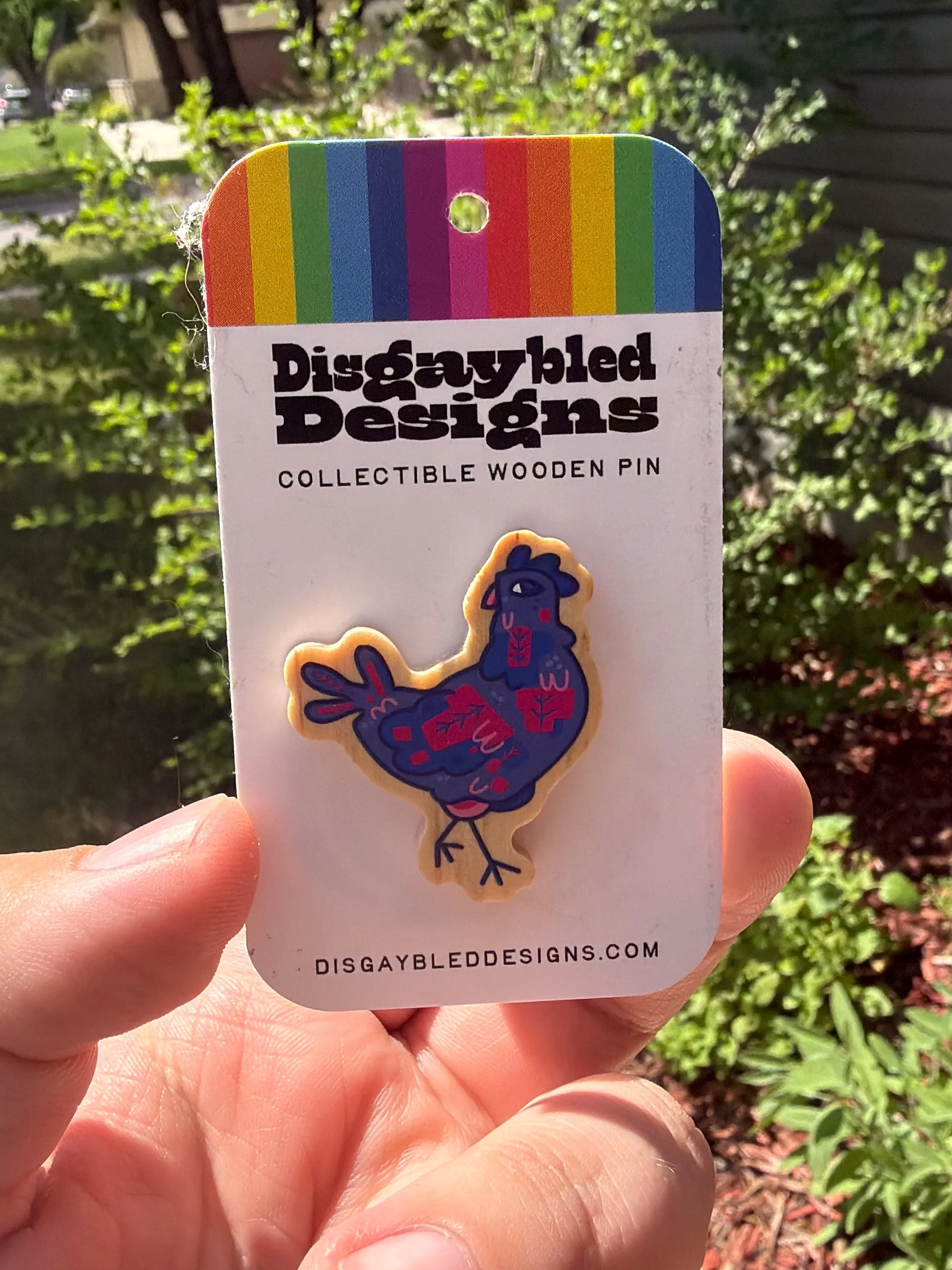 Bisexual Chicken Pin