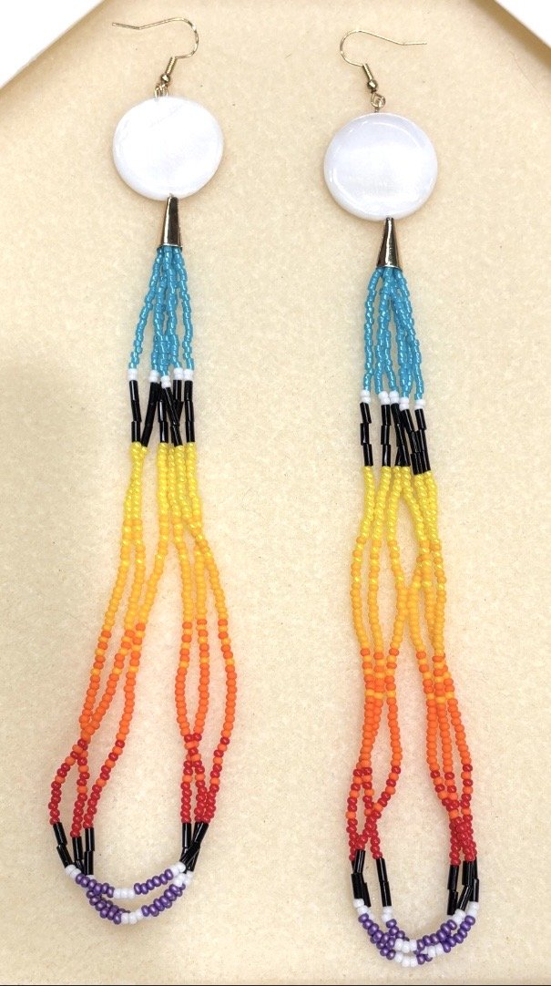 Dangle Earrings "Teal Sunrise"