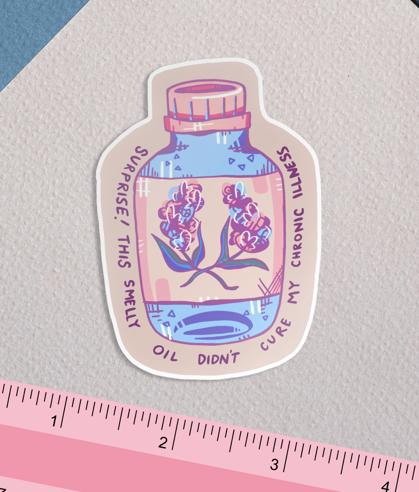 Surprise! This Smelly Oil Didn't Cure My Chronic Illness Pastel Sticker