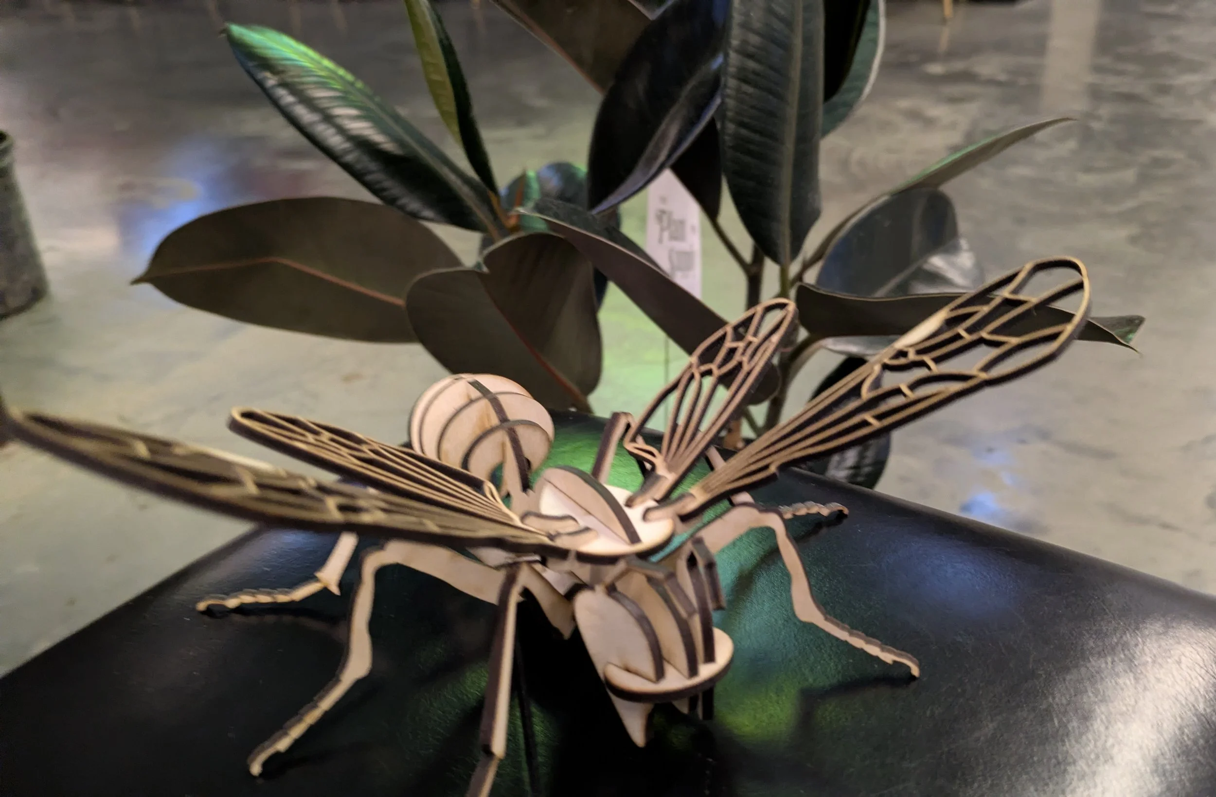 3D Laser-Cut Wooden Wasp