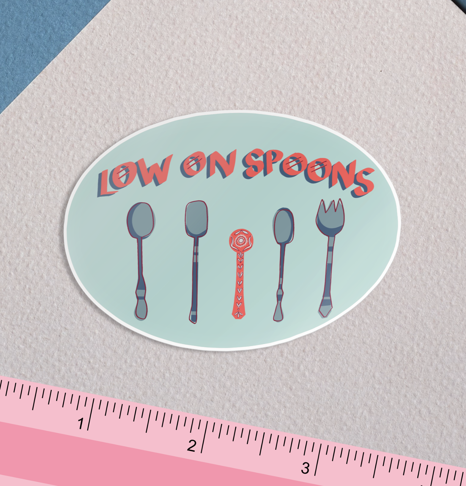 Low on Spoons Pastel Sticker