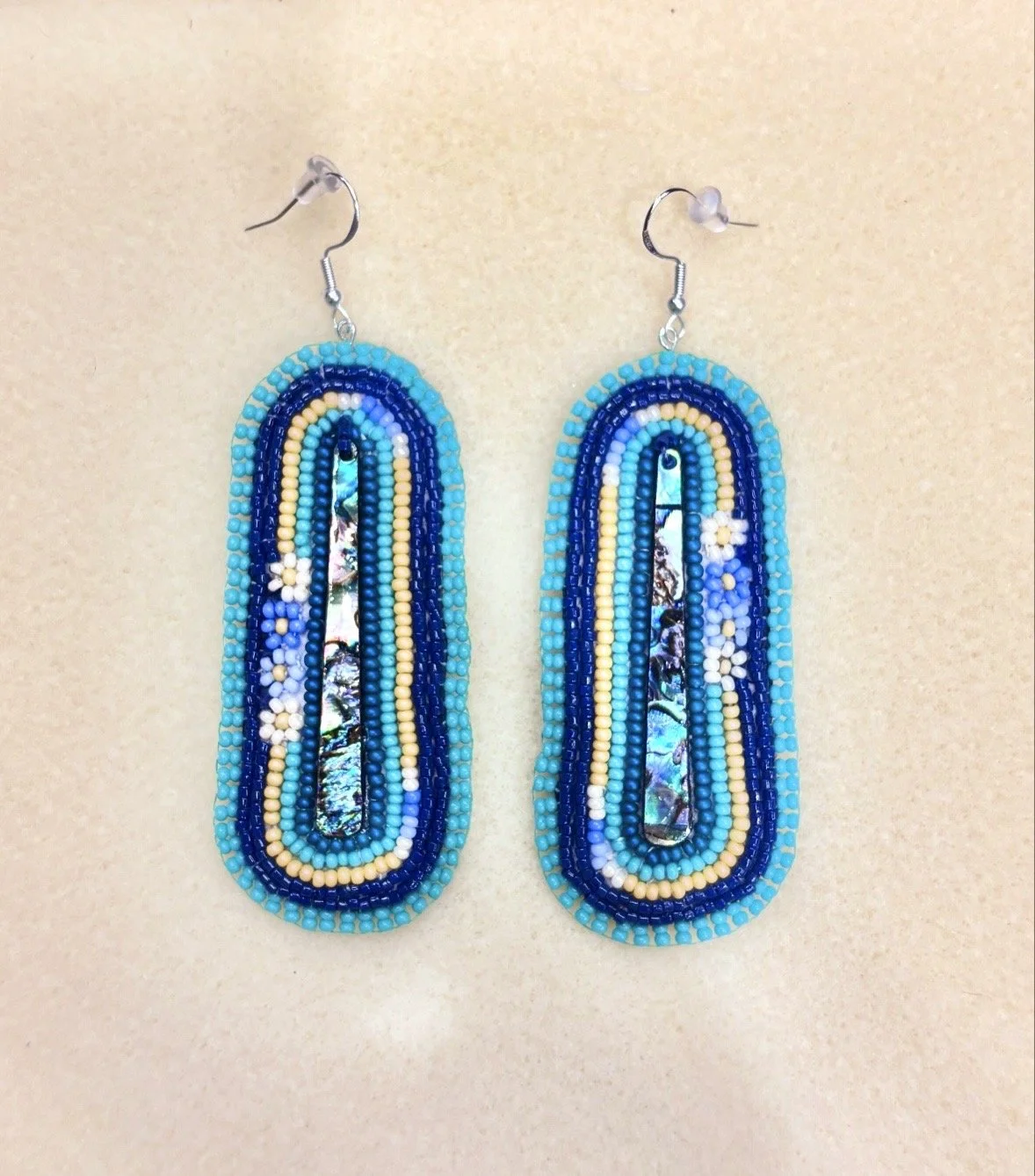 Beaded Abalone Shell "Coastal Garden"