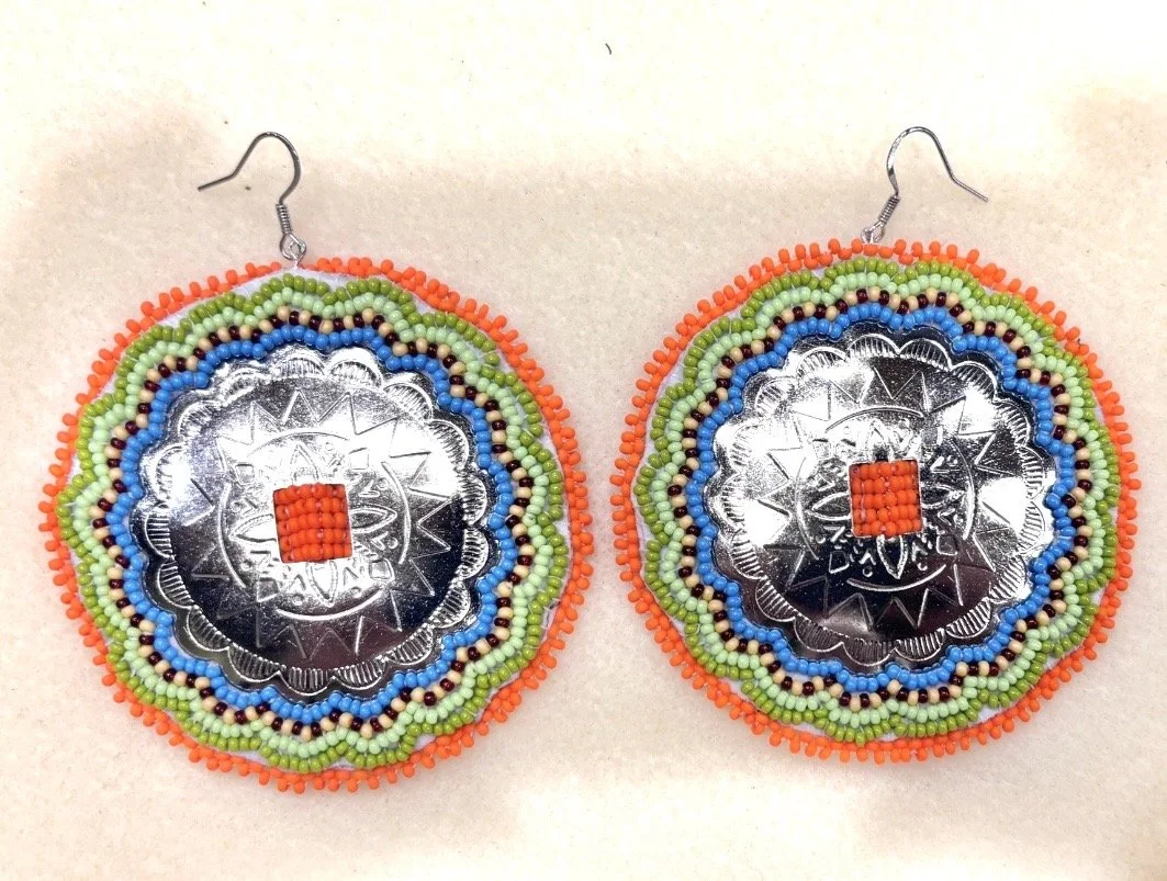 Concha Earrings "Amber River"