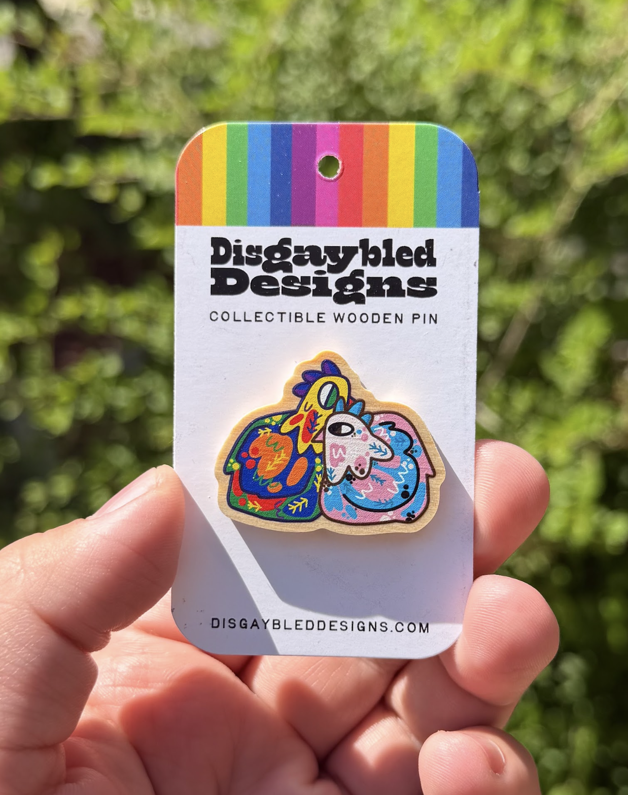 Progress Pride Chicken Pin