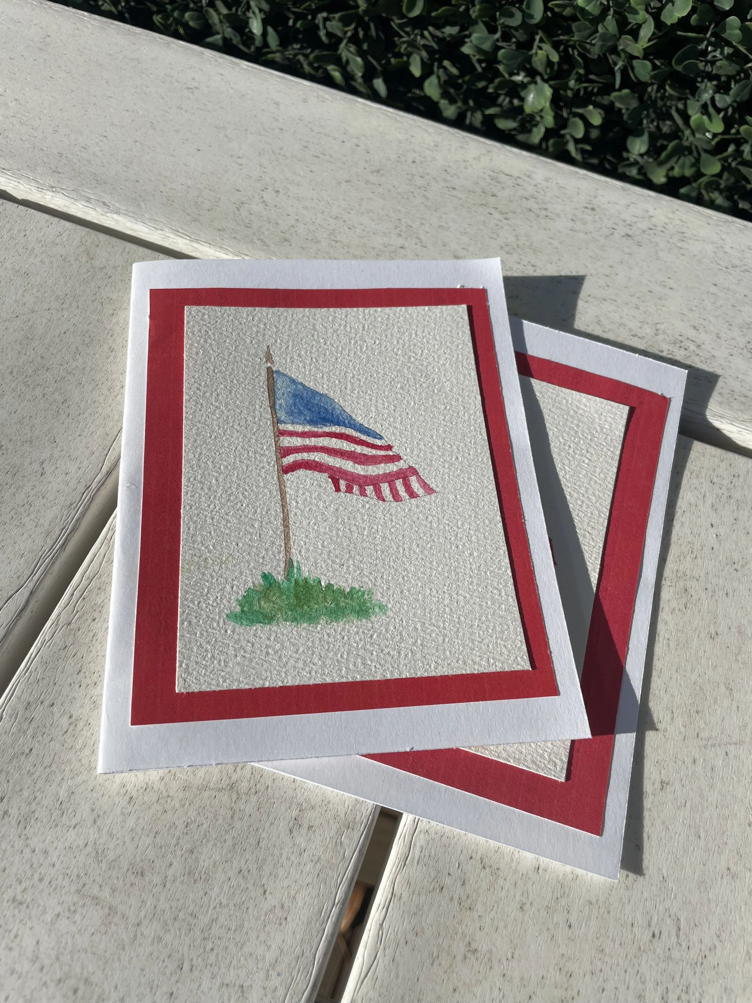 Raised Flag Greeting Card