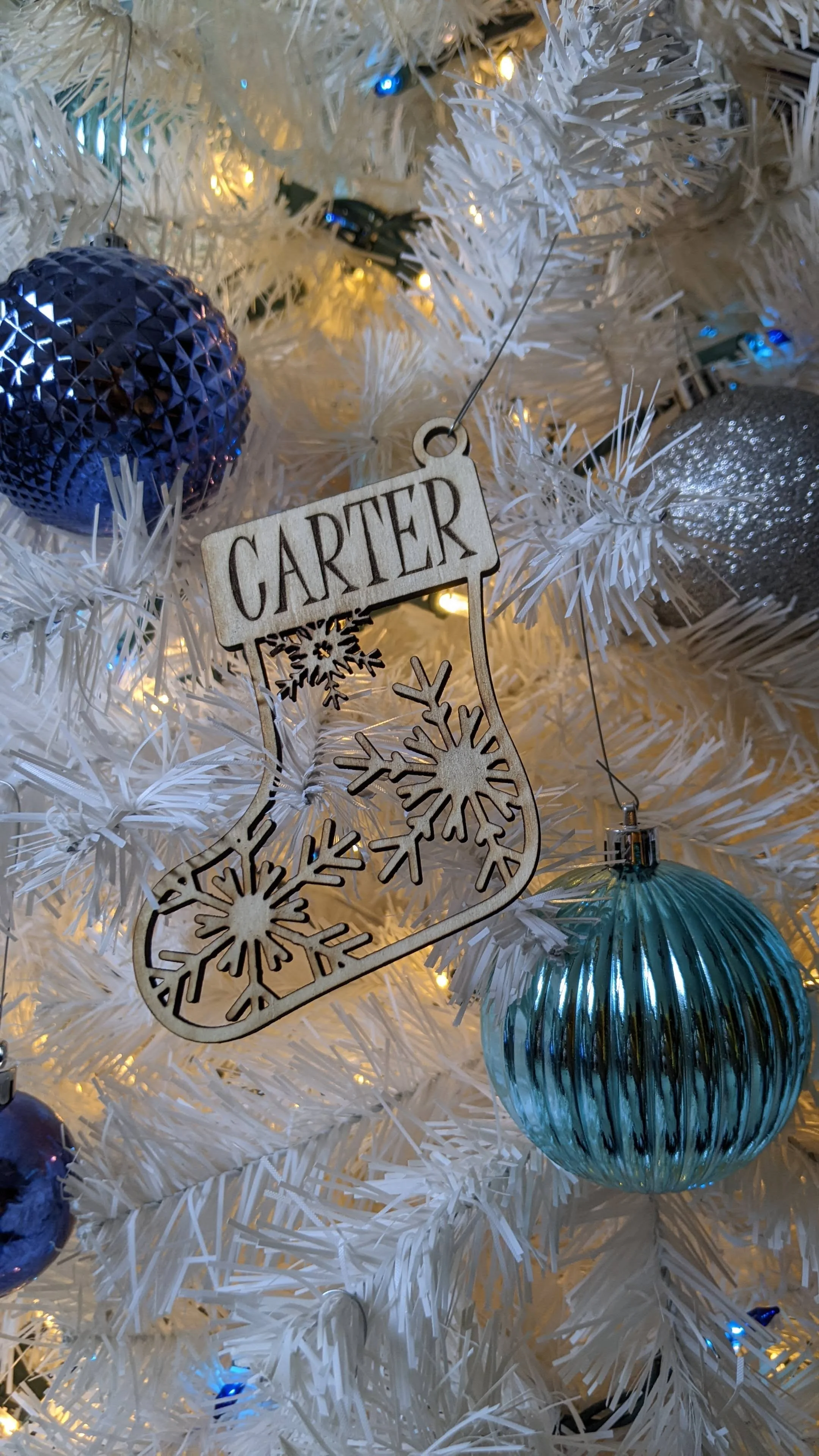 Snowflake Stocking Christmas Ornament