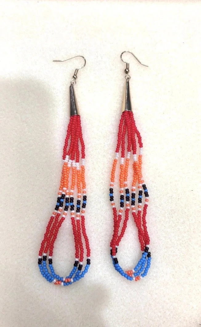 Dangle Earrings "Crimson Cascade"