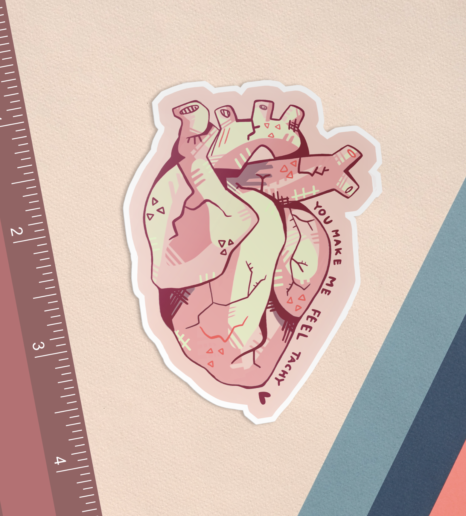 You Make Me Feel Tachy Pastel Cardiac Sticker