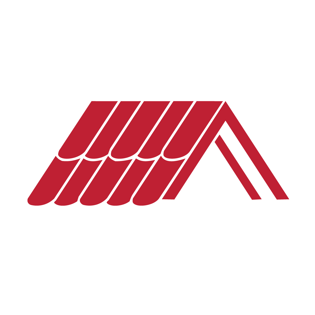 Illustration of a roof with red shingles.