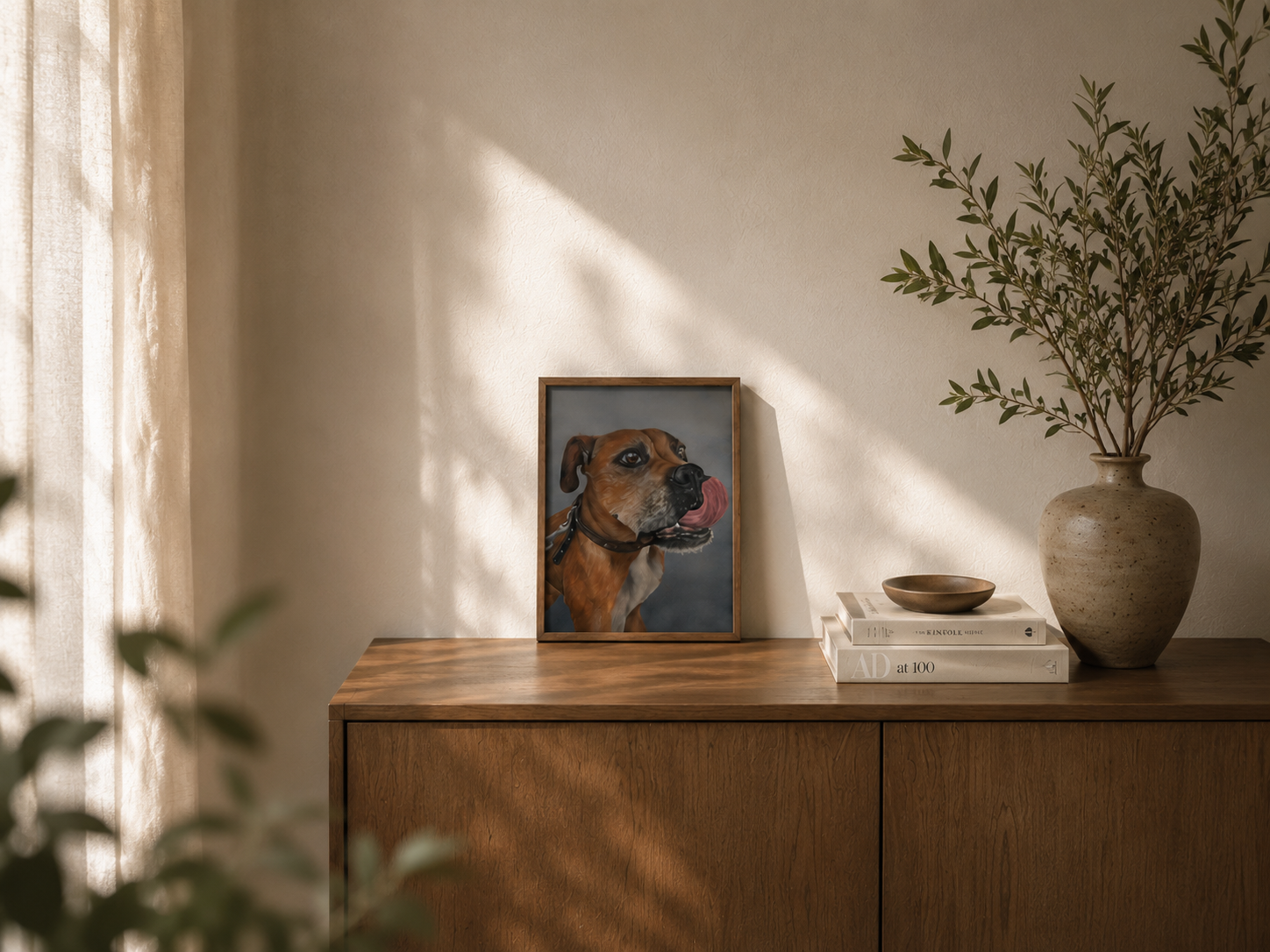 Retrato personalizado de perro pintado al óleo sobre lienzo