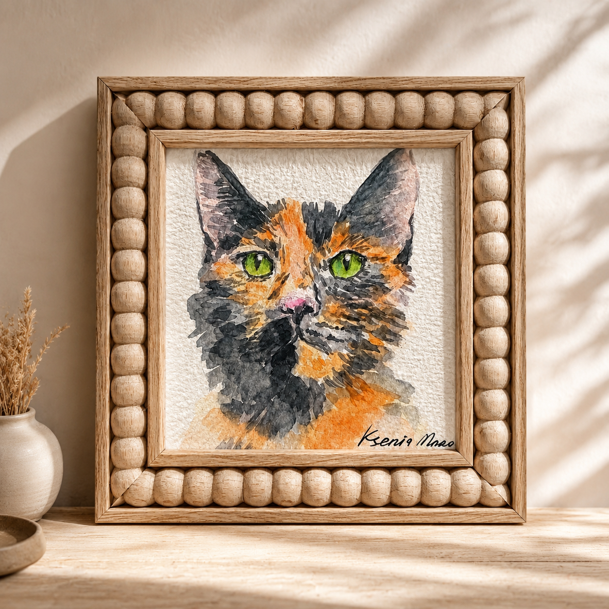 4×4 Mini Watercolor Pet Memorial Portrait