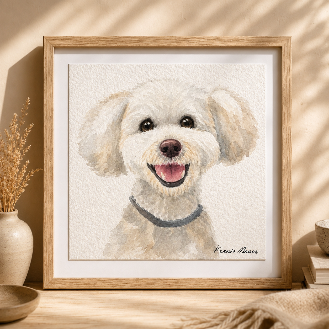8×8 Watercolor Pet Memorial Portrait