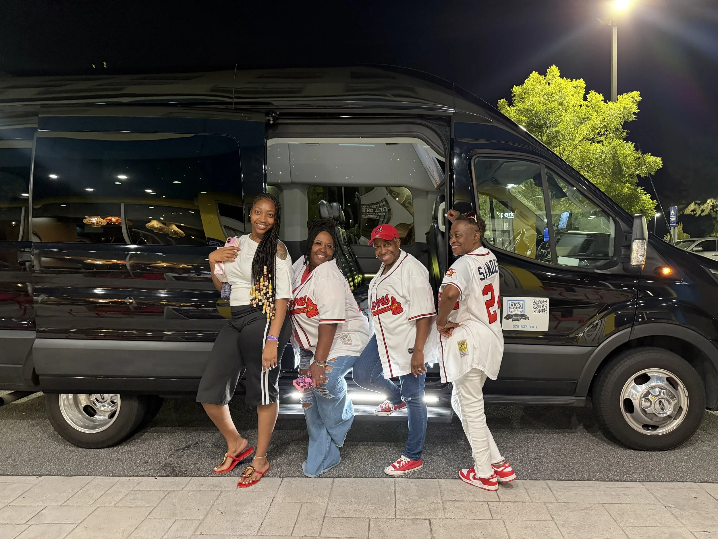 Vic’s All Purpose LLC private shuttle transportation to Atlanta Braves games and Truist Park in Atlanta Georgia.