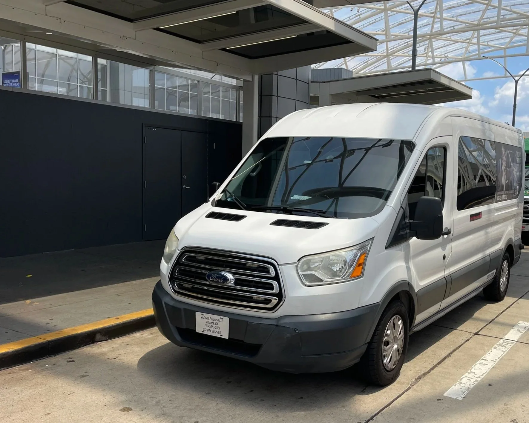 Private airport shuttle service from Austell, GA to Hartsfield-Jackson Atlanta International Airport by Vic's All Purpose LLC.
