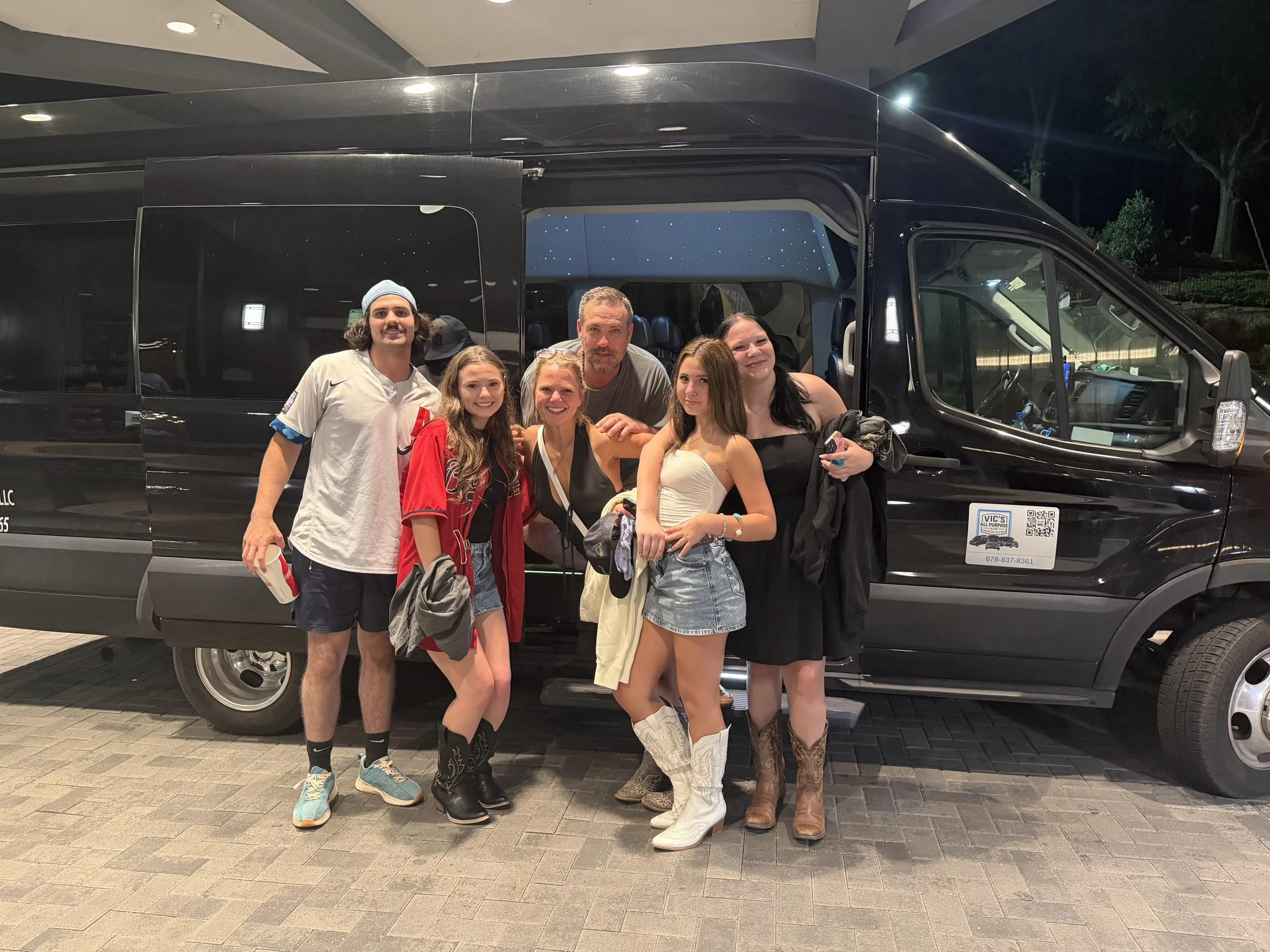 Vic’s All Purpose LLC private shuttle transportation to Atlanta Braves games and Truist Park in Atlanta Georgia.