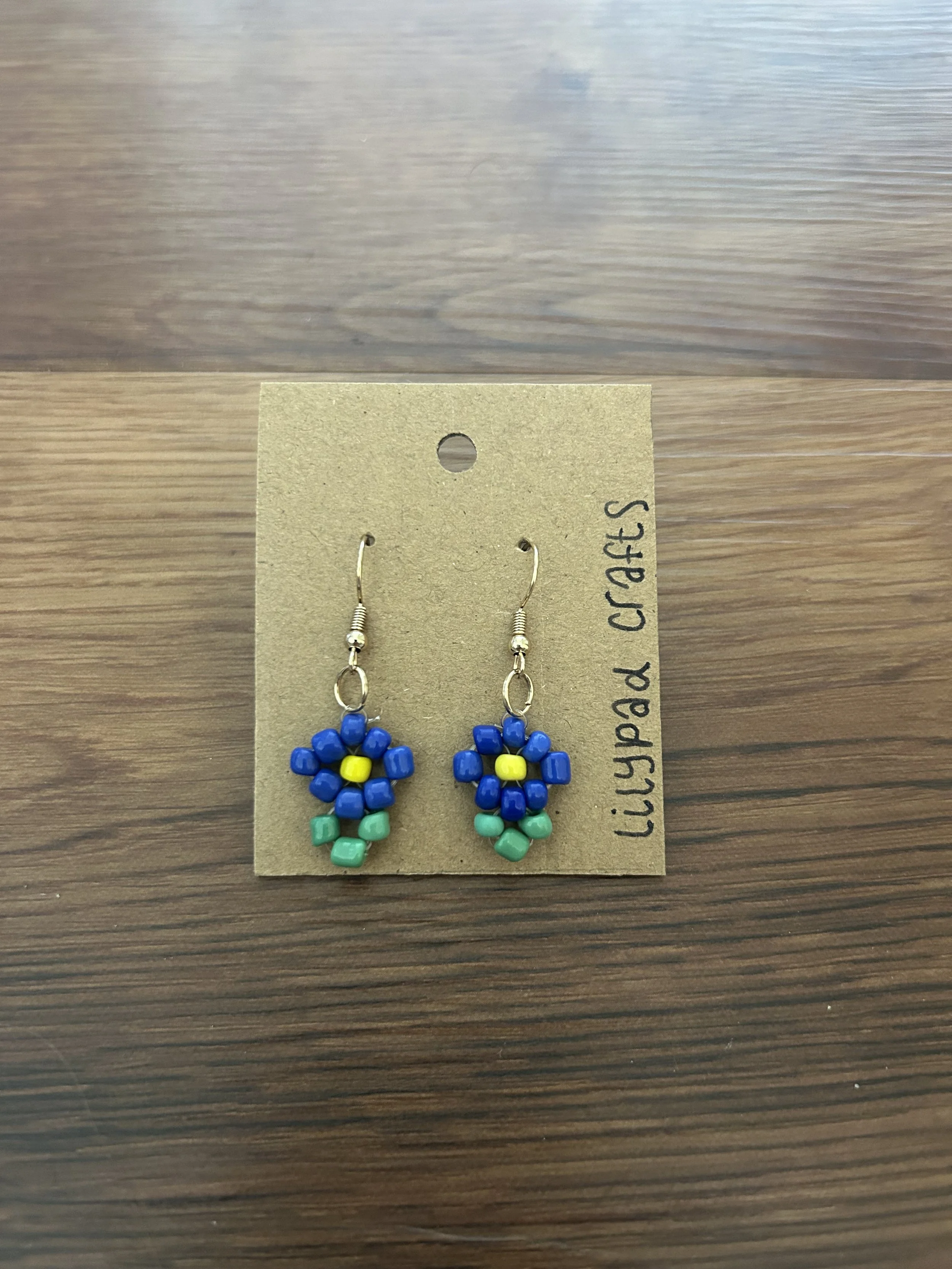Beaded Bloom Earrings Mini (Dark Blue).jpeg