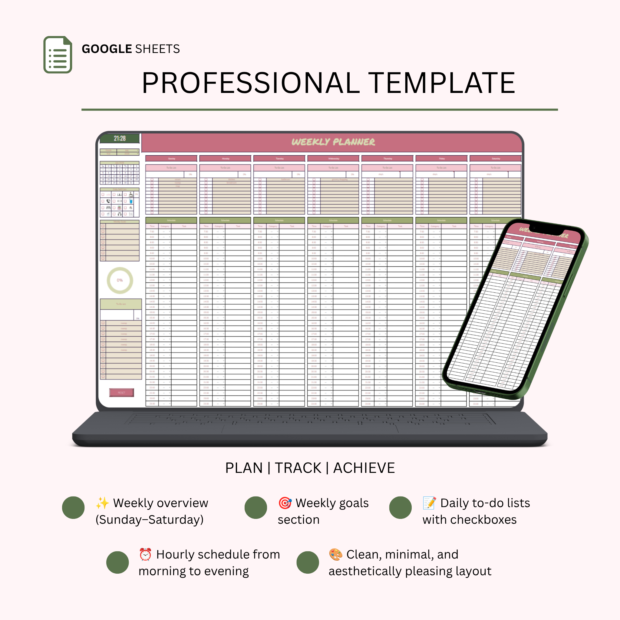 Weekly Planner - Matcha Strawberry