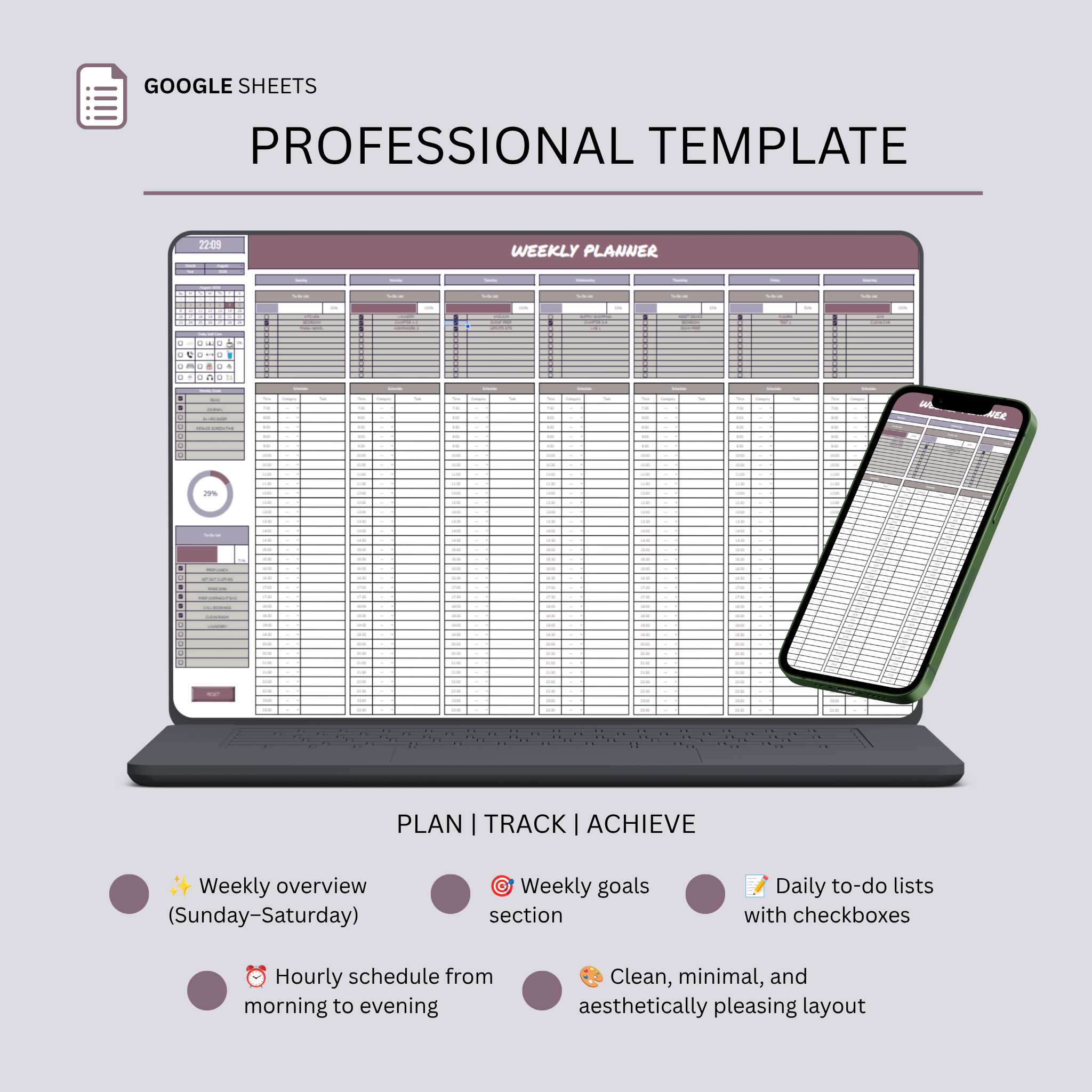 Weekly Planner - Brown Lavender