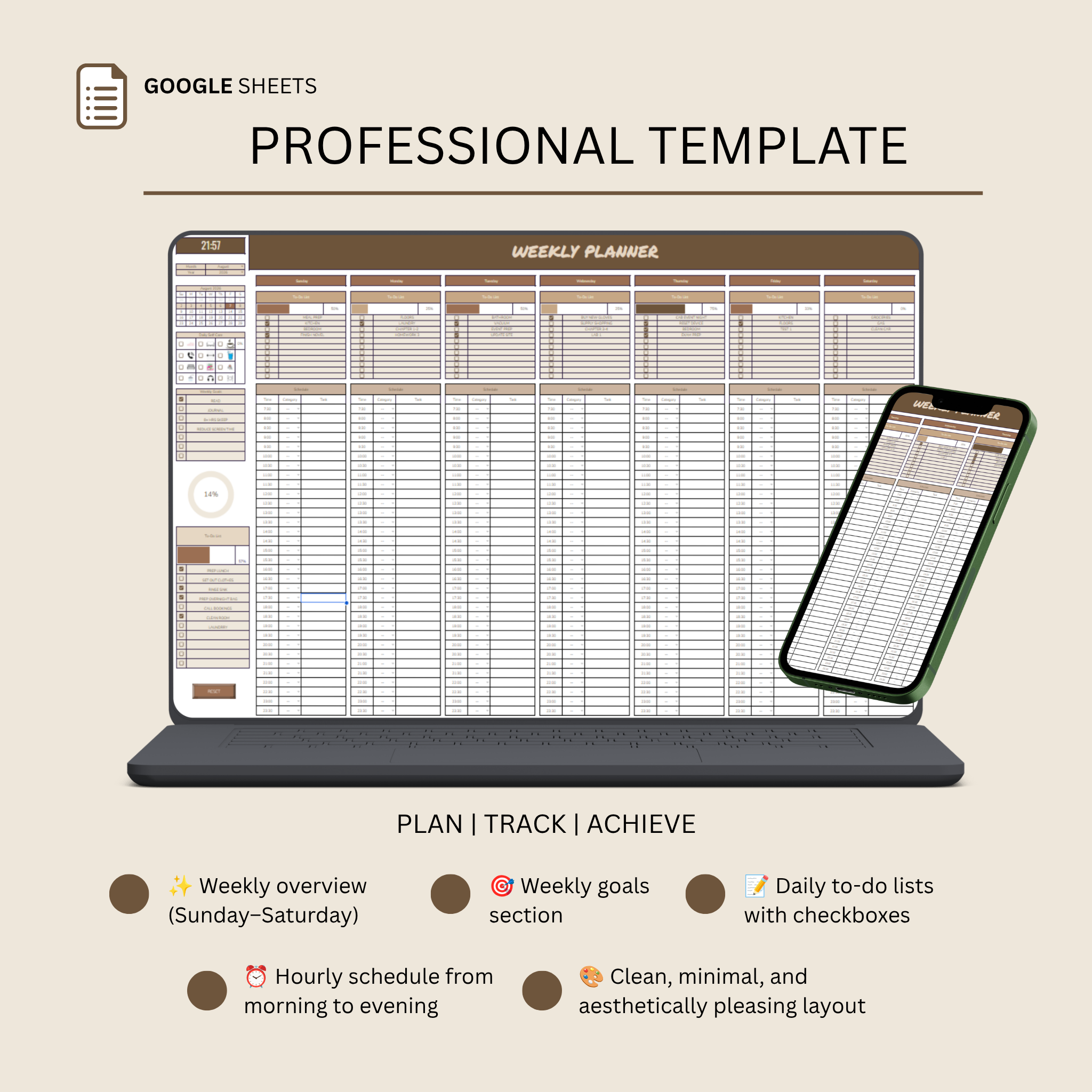 Weekly Planner - Hot Espresso