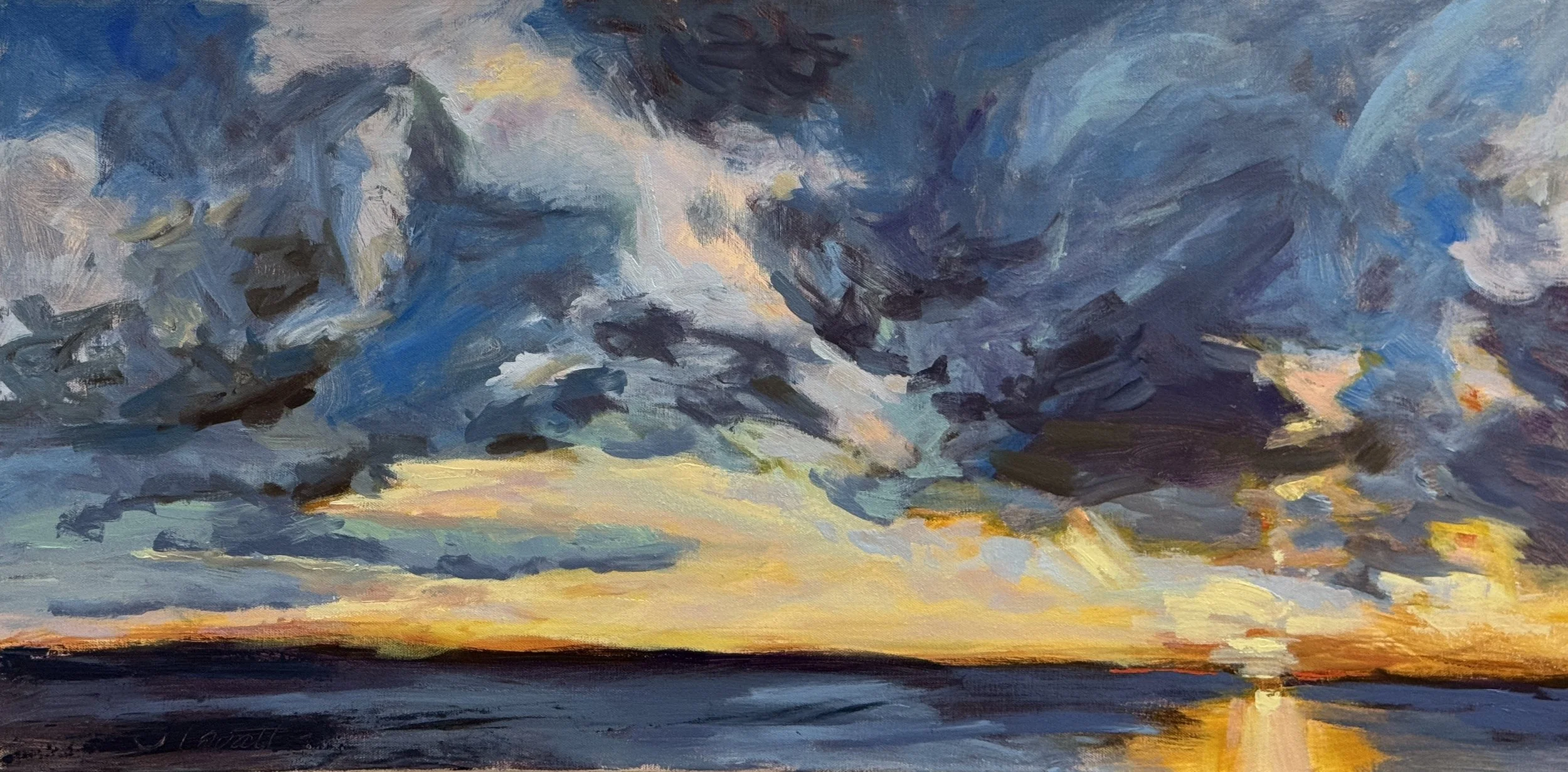 Sky Series, Acrylic, 40" x 16"