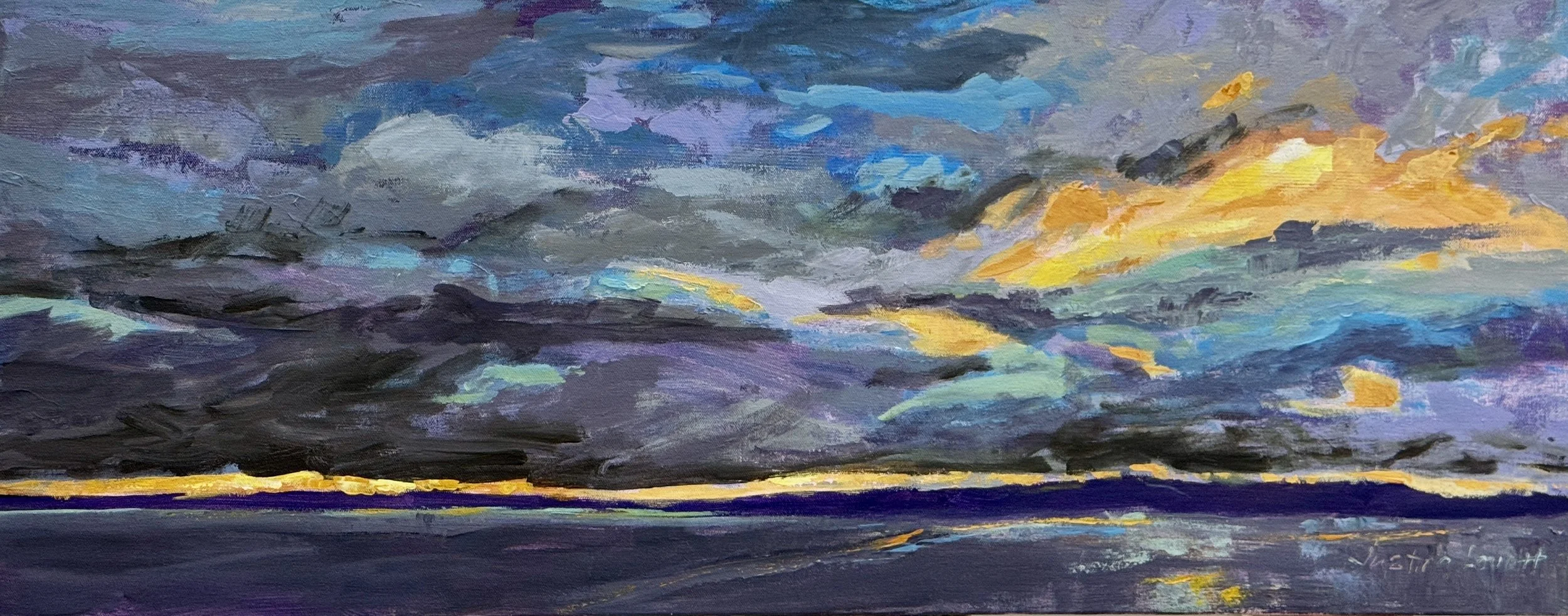 Sky Series, Acrylic, 40" x 16"