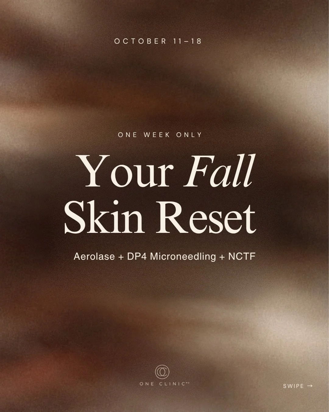 Summer had its moment. Now it&rsquo;s your skin&rsquo;s turn🤎

Your Fall Skin Reset pairs Aerolase + DP4 Microneedling + NCTF to target tone, texture and hydration.

October 11&ndash;18 only:
 ✨ Single combo: $899 (reg. $1,024) ✨ Package of 3: $2,29